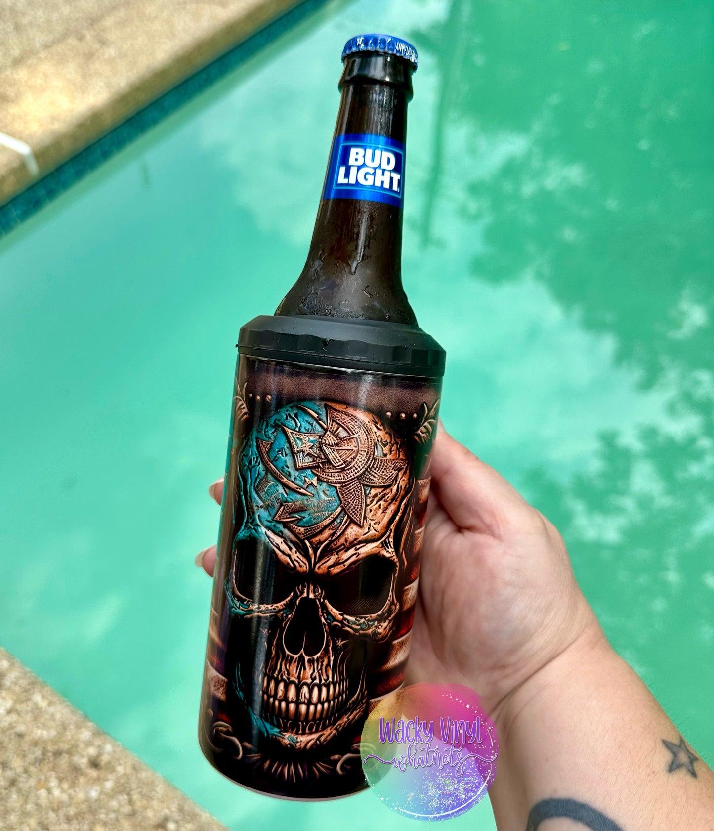 Patriotic Skull 4-in-1 Tumbler Wacky Vinyl Whatnots, LLC