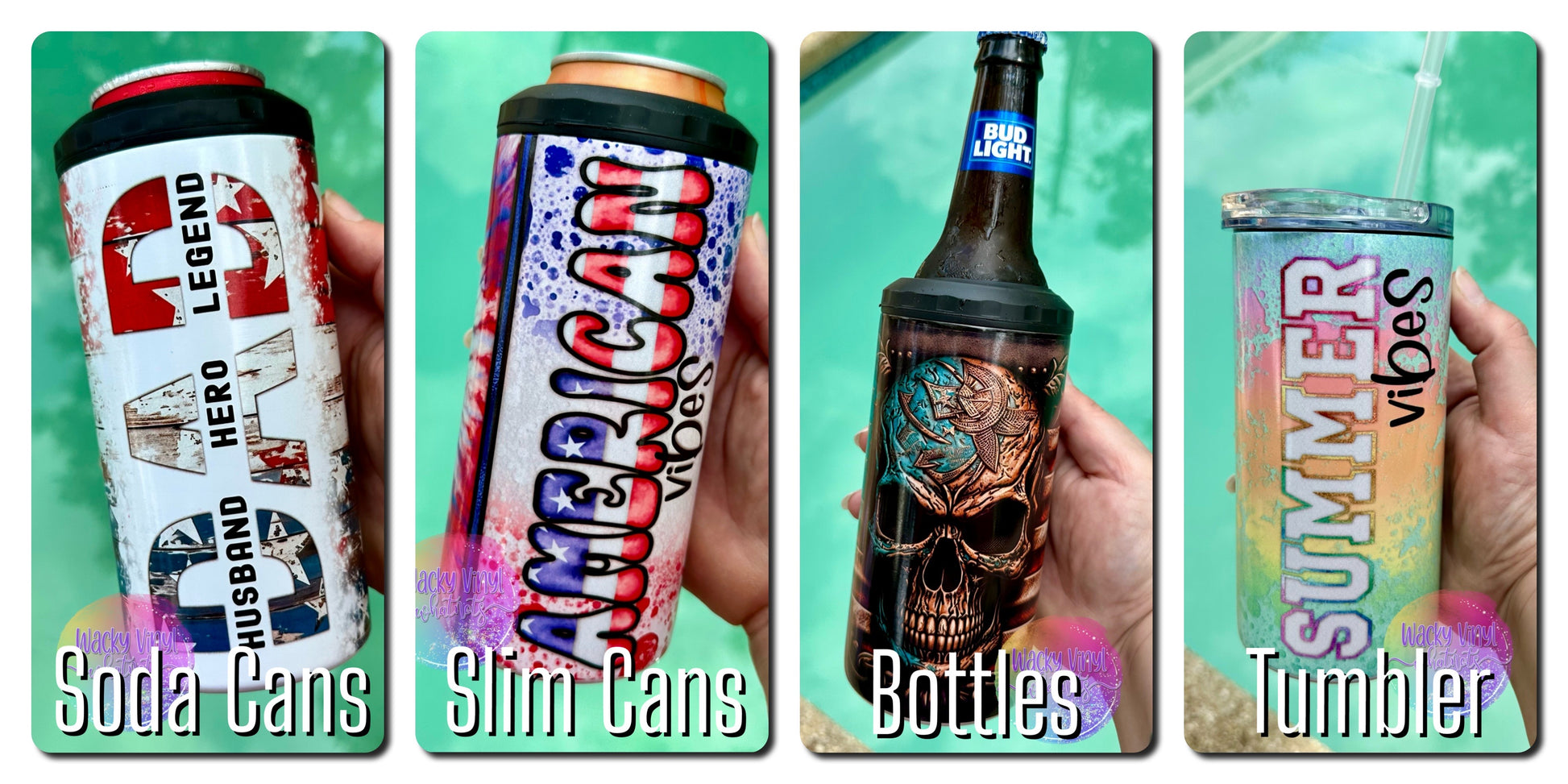Patriotic Skull 4-in-1 Tumbler Wacky Vinyl Whatnots, LLC