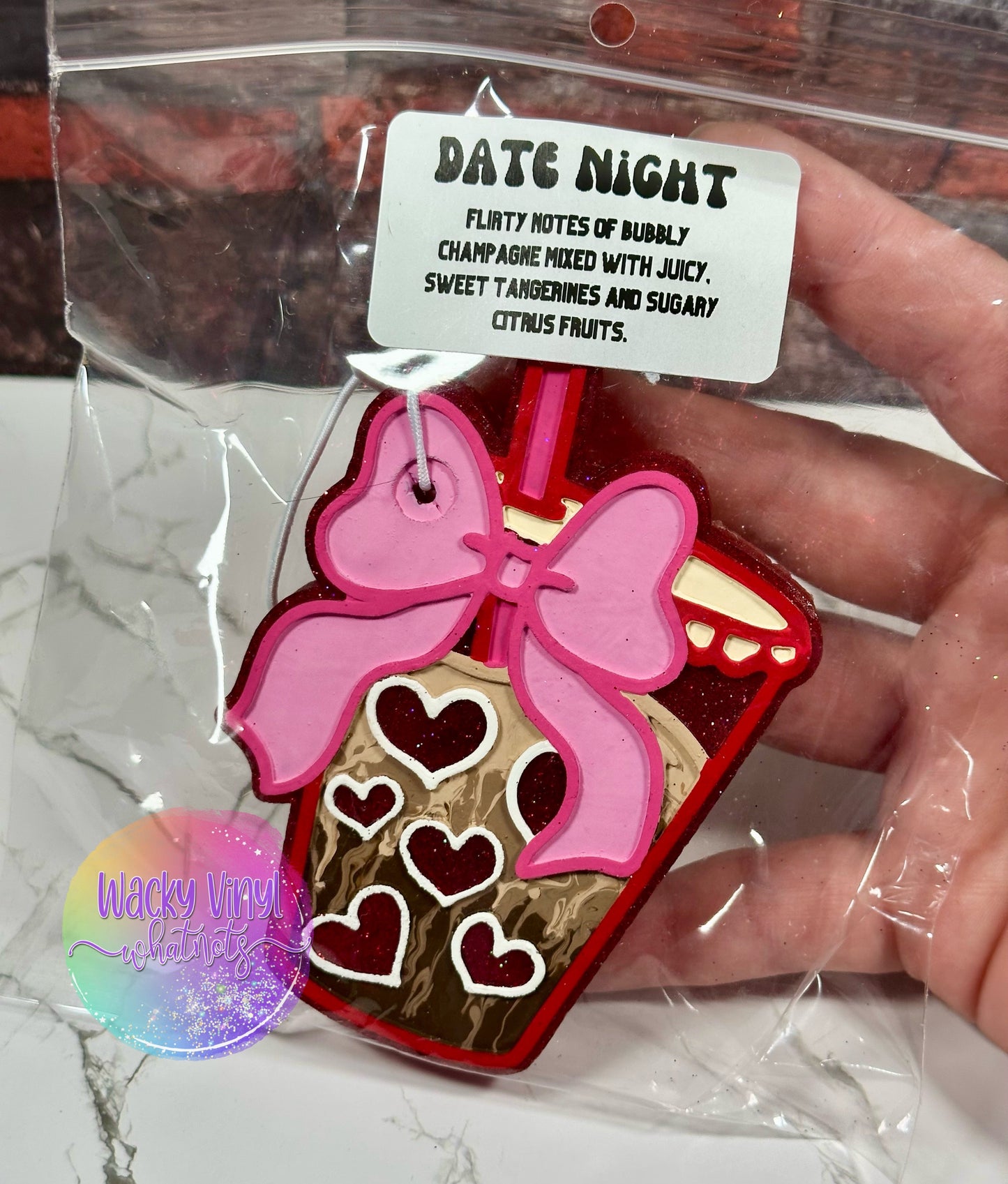 Iced Coffee w/ Hearts Freshie Wacky Vinyl Whatnots, LLC