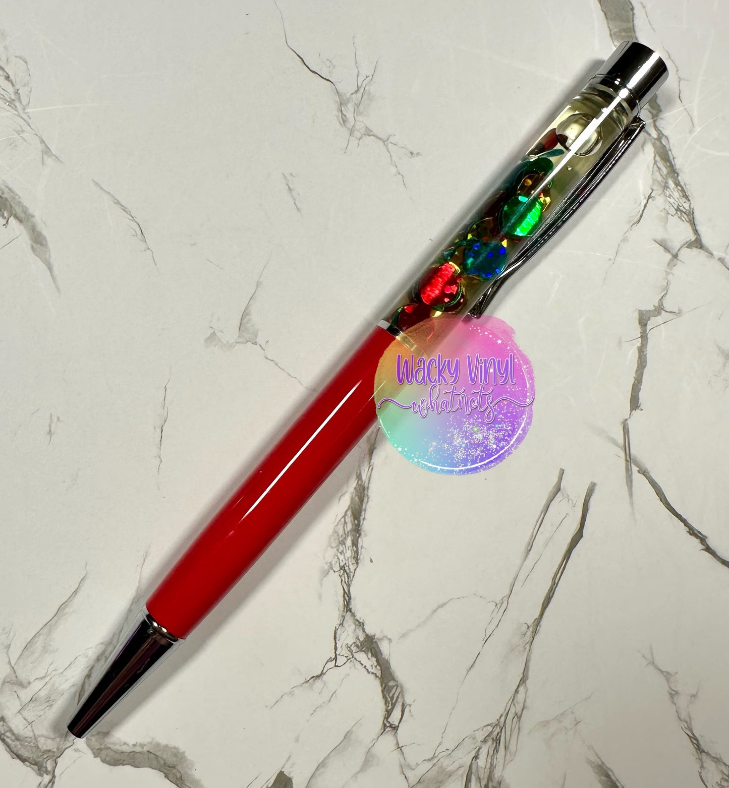 Christmas Lights Snow Globe Pen Wacky Vinyl Whatnots, LLC