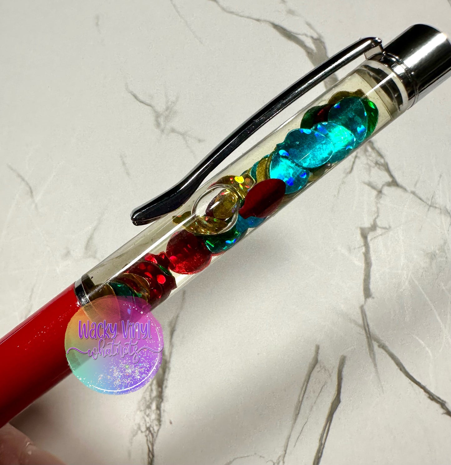 Christmas Lights Snow Globe Pen Wacky Vinyl Whatnots, LLC