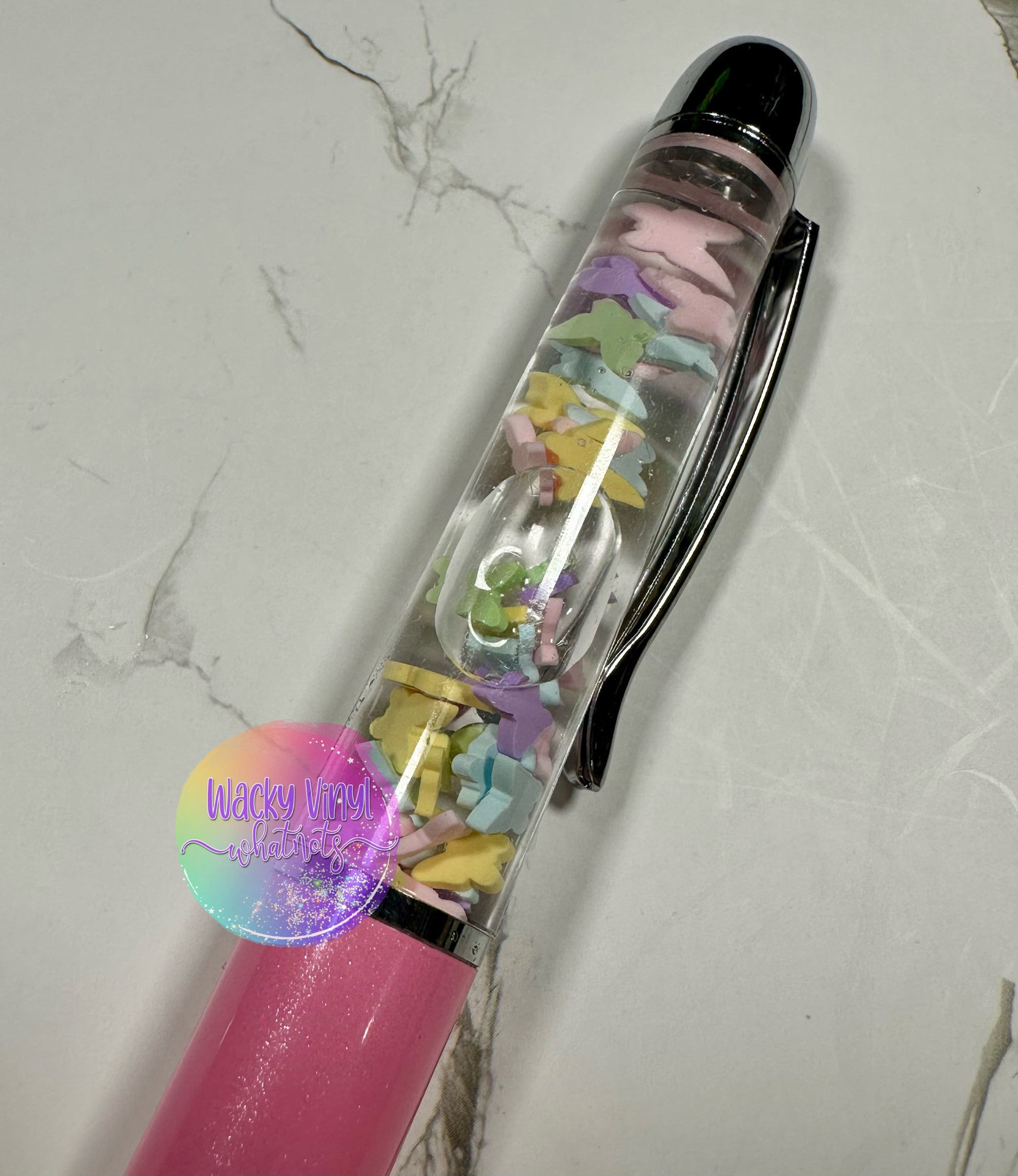 Butterfly Snow Globe Pen Wacky Vinyl Whatnots, LLC