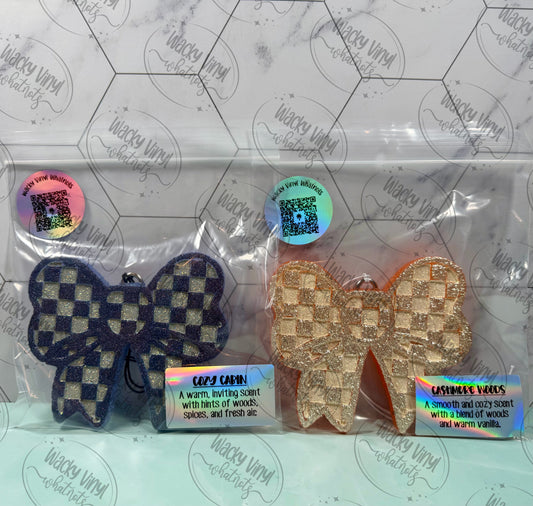 Checkered Bow Freshie Wacky Vinyl Whatnots, LLC