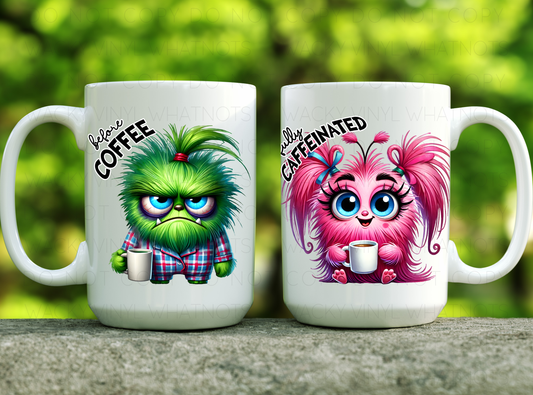Before Coffee Monster 15oz Mug Wacky Vinyl Whatnots, LLC