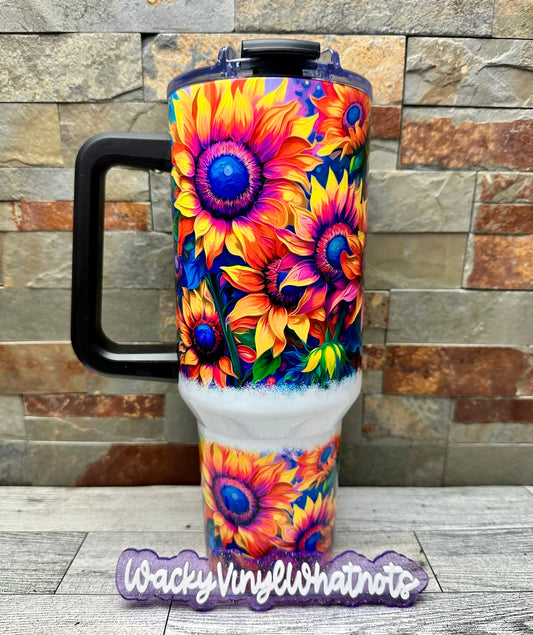 Colorful Sunflowers Tumbler Wacky Vinyl Whatnots, LLC