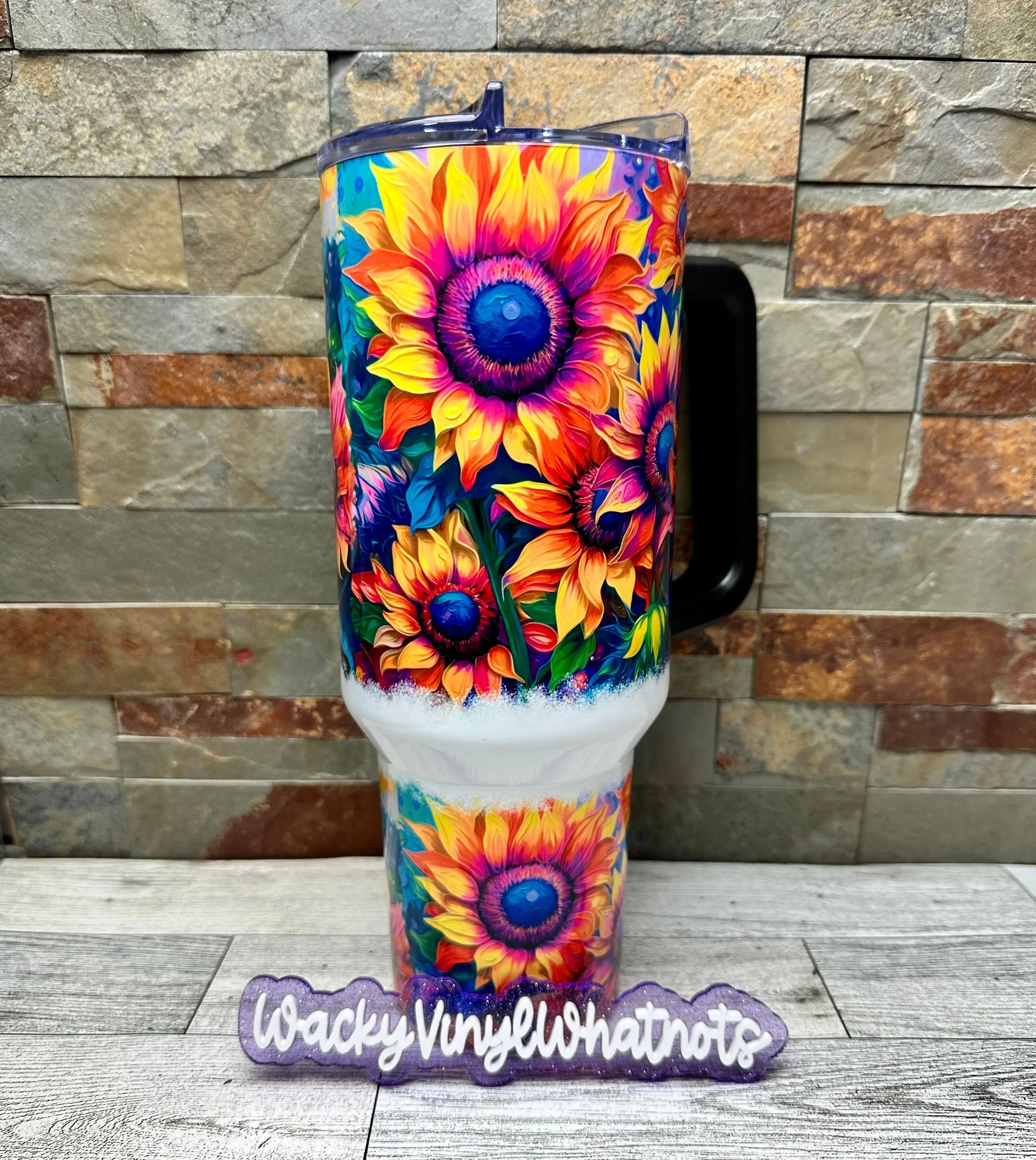 Colorful Sunflowers Tumbler Wacky Vinyl Whatnots, LLC