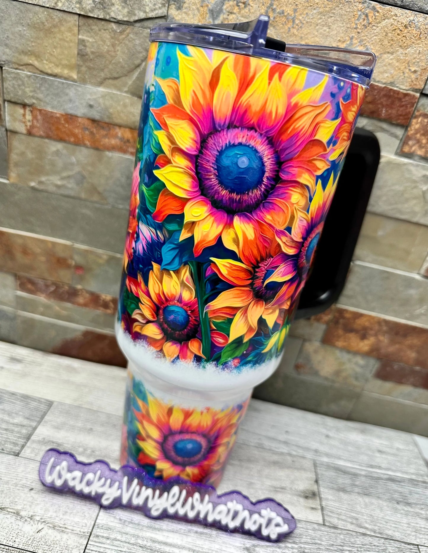 Colorful Sunflowers Tumbler Wacky Vinyl Whatnots, LLC