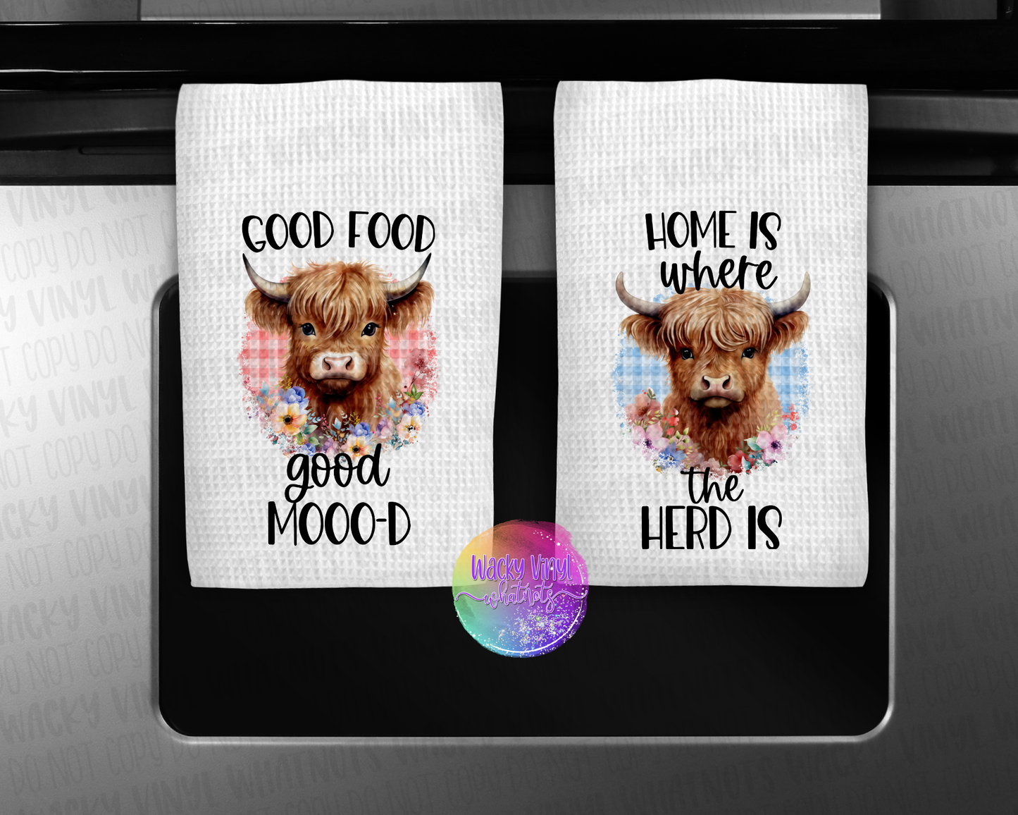Cow Dish Towels Wacky Vinyl Whatnots, LLC