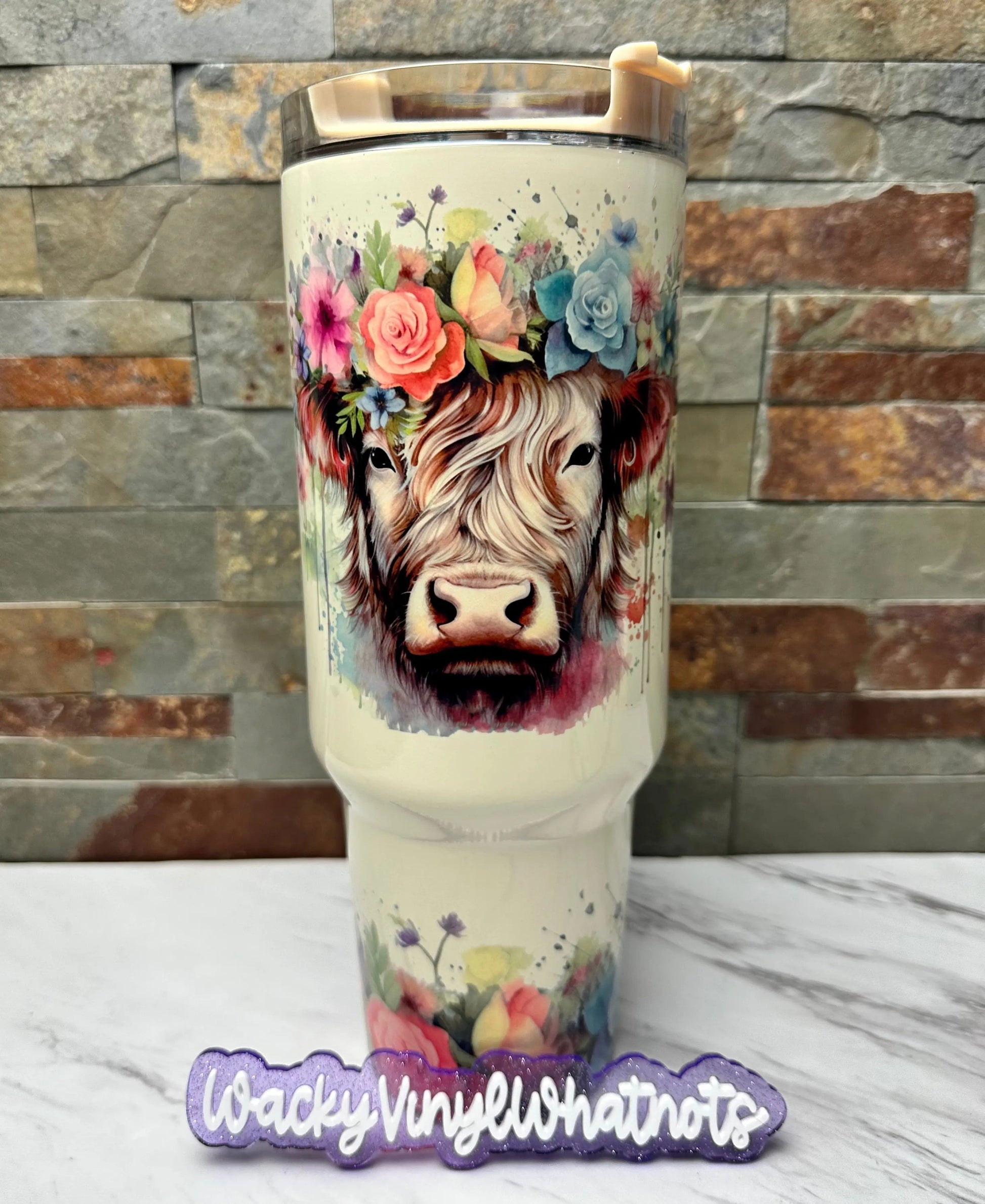 Highland Cow Tumbler Wacky Vinyl Whatnots, LLC