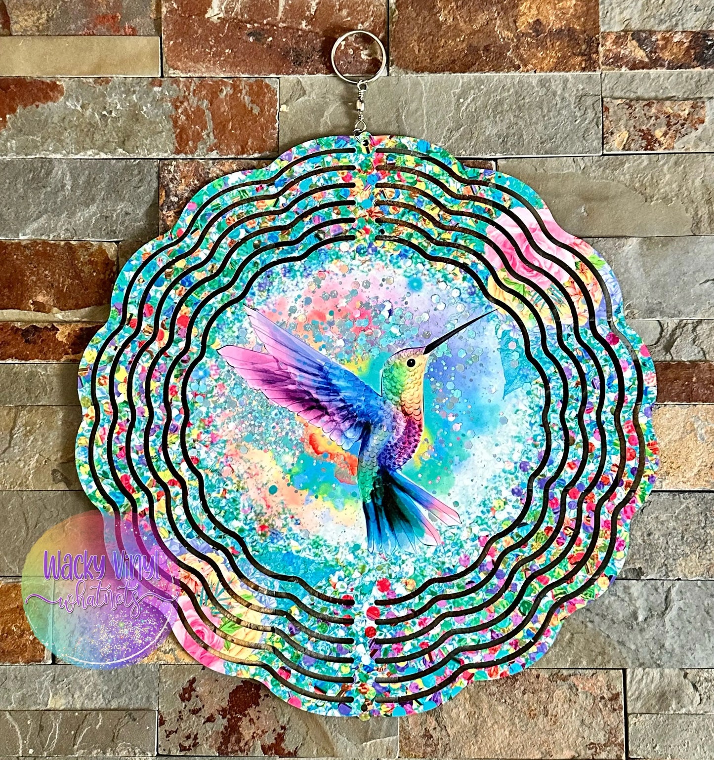 Hummingbird Wind Spinner Wacky Vinyl Whatnots, LLC