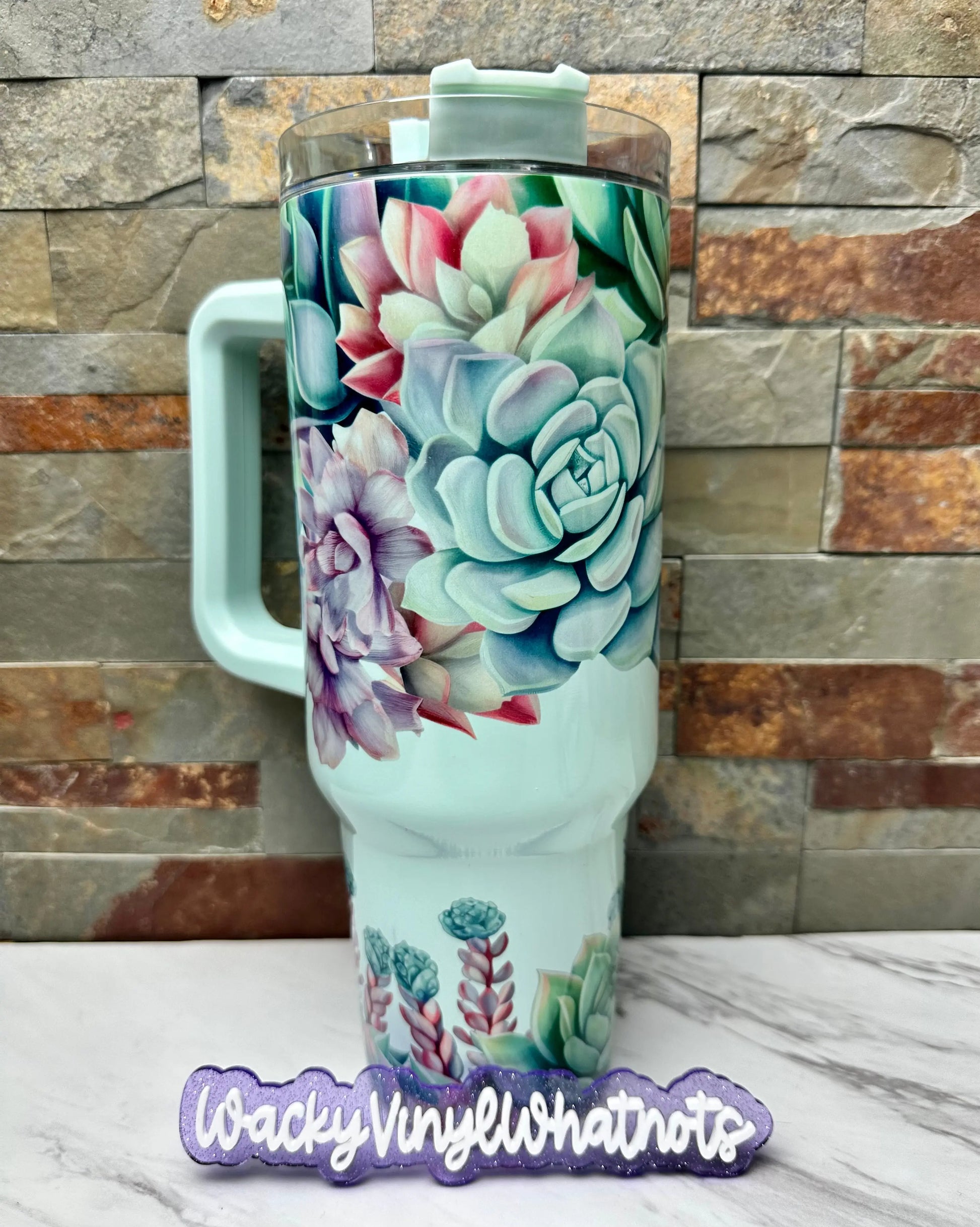 Succulent Tumbler Wacky Vinyl Whatnots, LLC