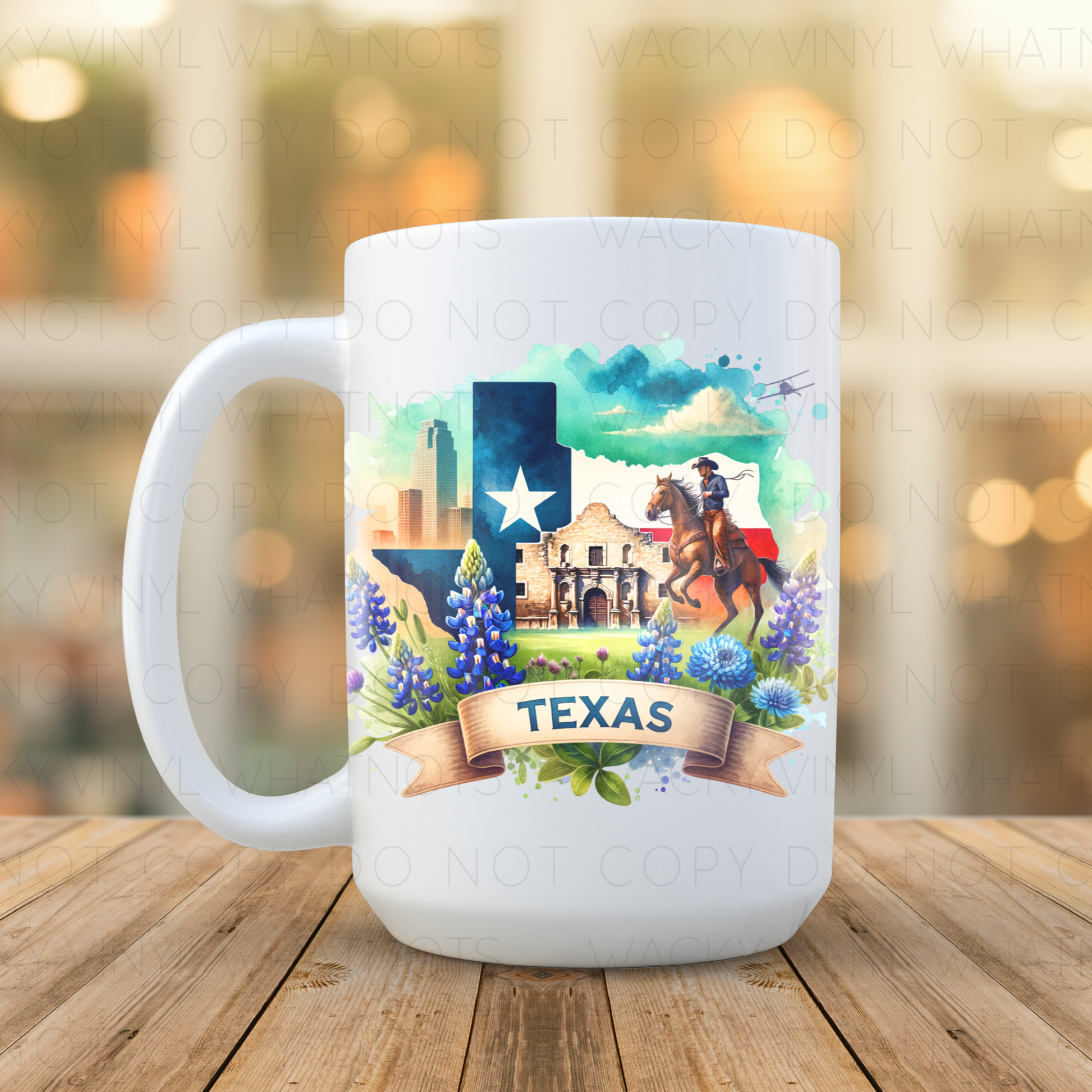 Texas 15 oz Mug Wacky Vinyl Whatnots, LLC