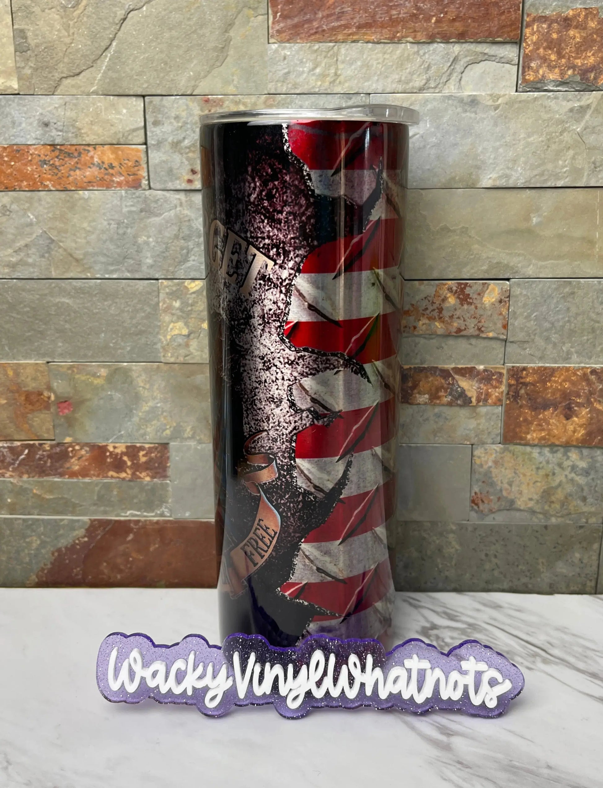 American Flag with Eagle Tumbler Wacky Vinyl Whatnots, LLC