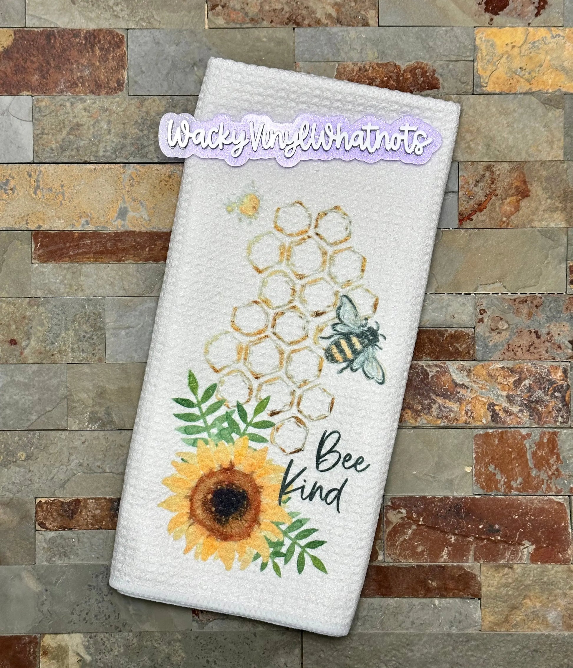 Bee Dish Towels Wacky Vinyl Whatnots, LLC