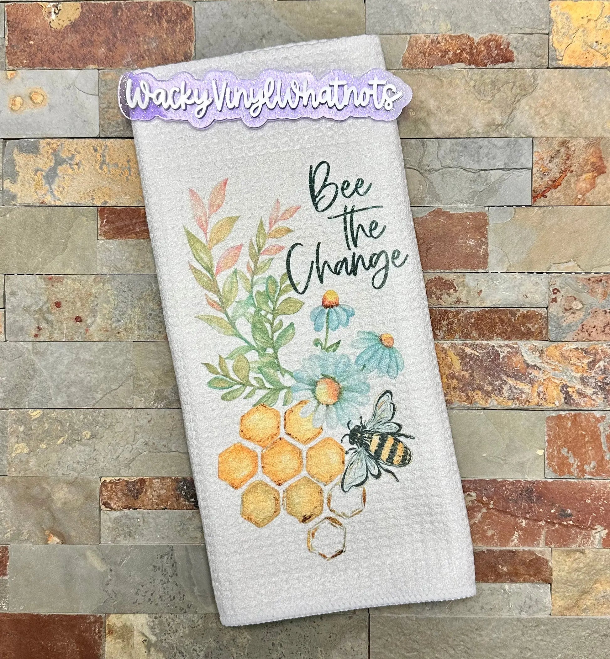 Bee Dish Towels Wacky Vinyl Whatnots, LLC