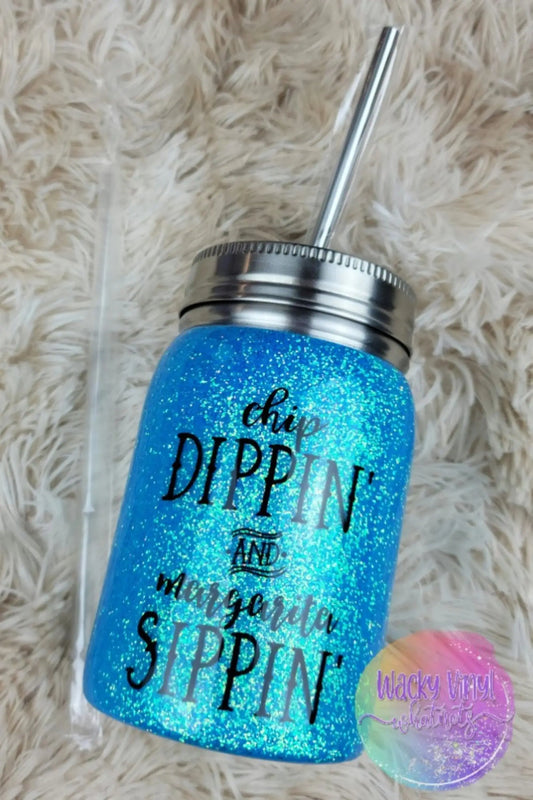 Chip Dippin' & Margarita Sippin' Tumbler Wacky Vinyl Whatnots, LLC