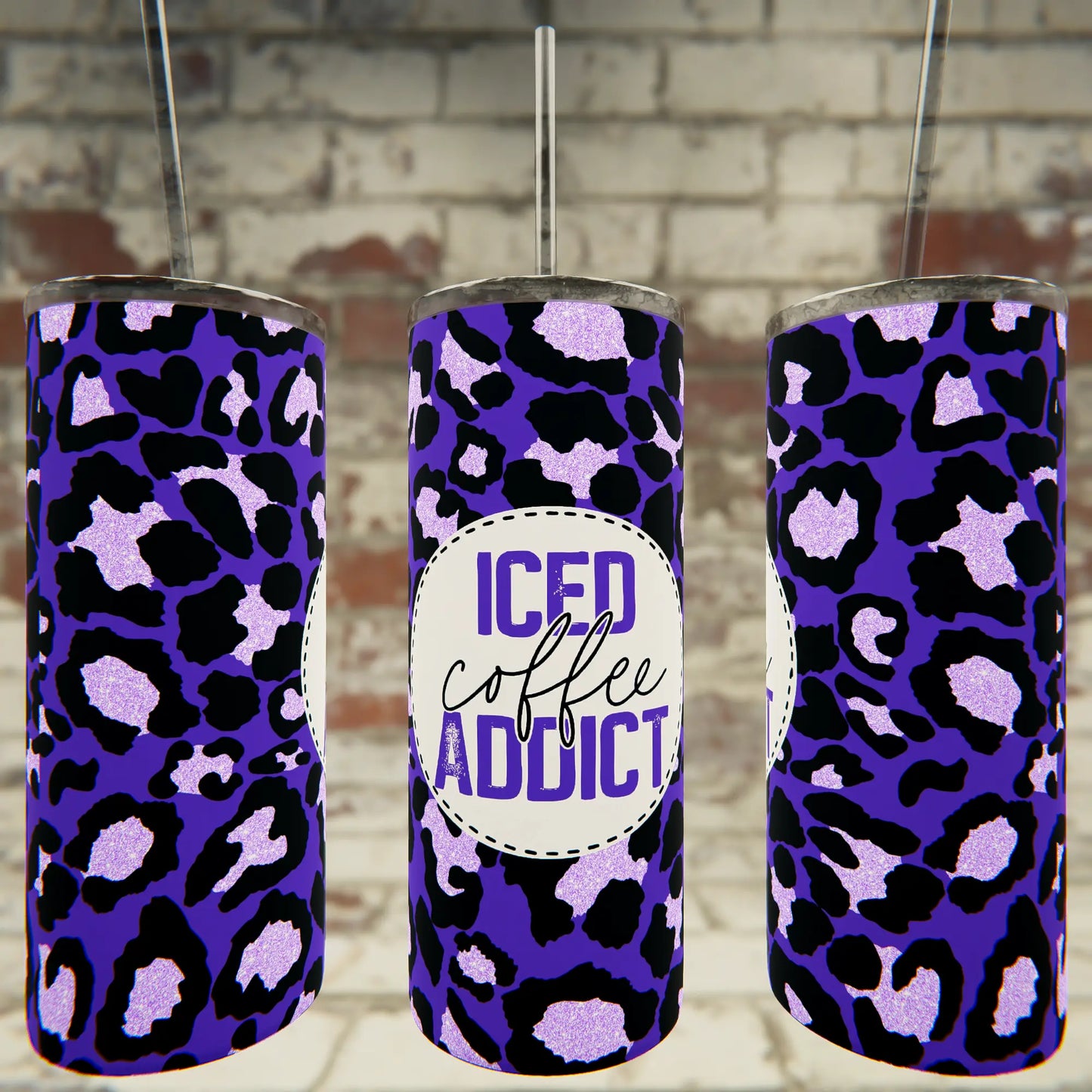 Iced Coffee Addict Tumbler Wacky Vinyl Whatnots, LLC