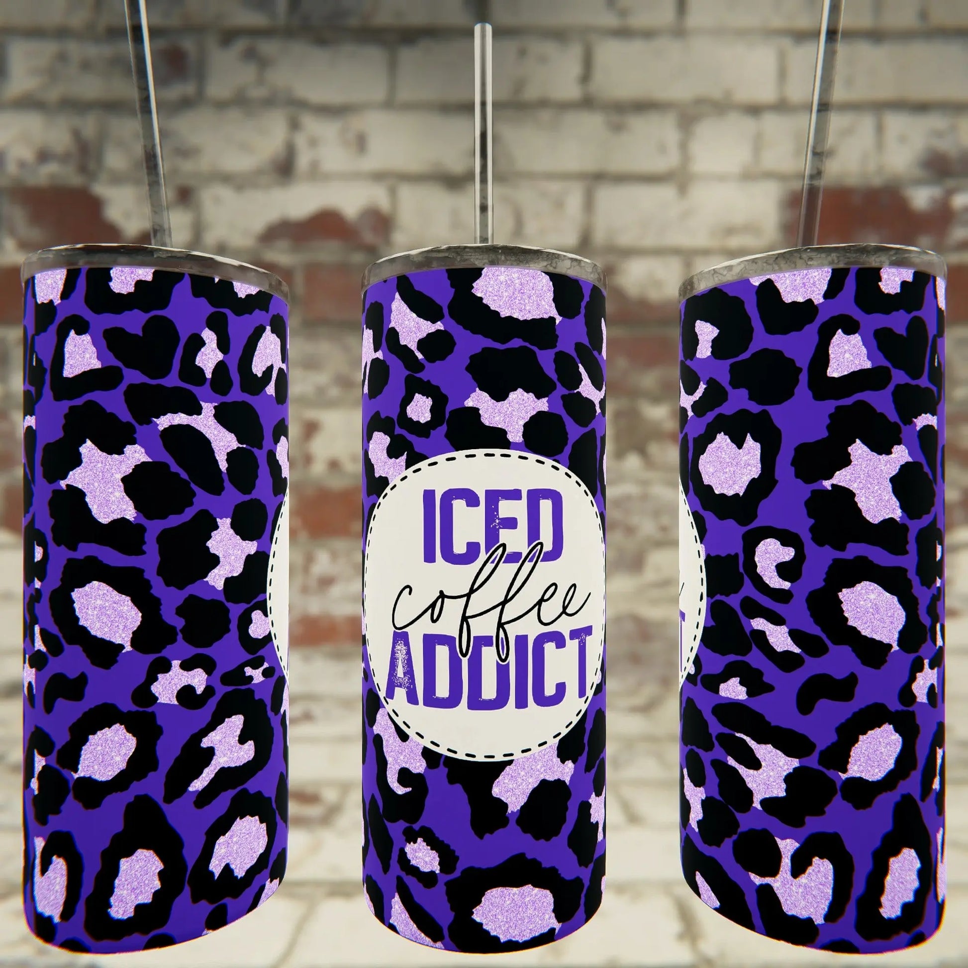 Iced Coffee Addict Tumbler Wacky Vinyl Whatnots, LLC