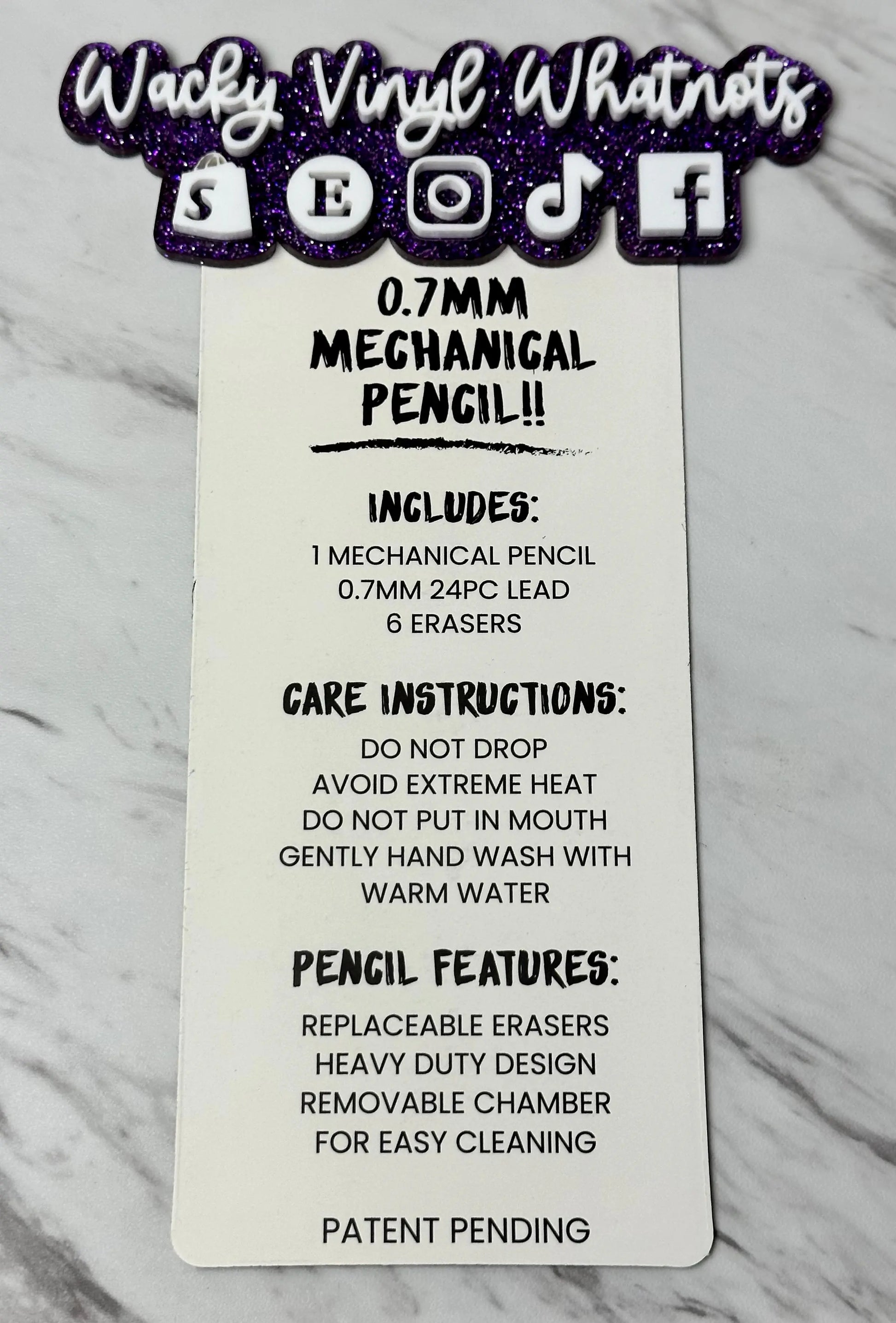 Mechanical Pencil Wacky Vinyl Whatnots, LLC