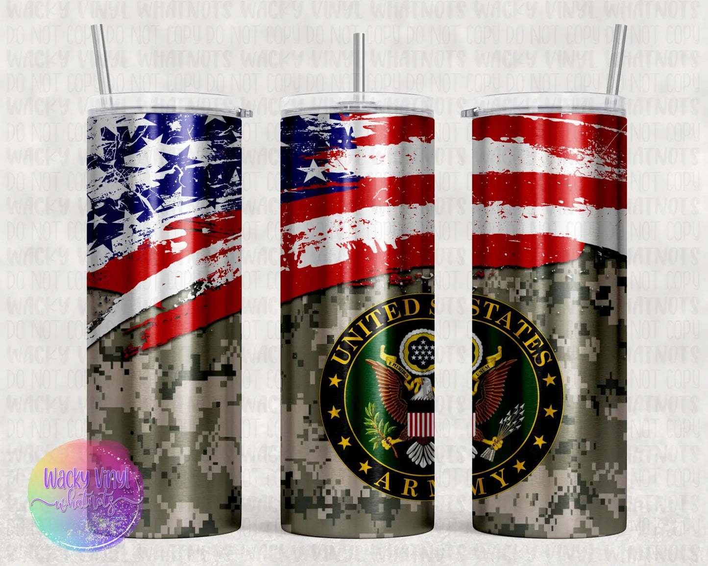 Military Tumbler Wacky Vinyl Whatnots, LLC