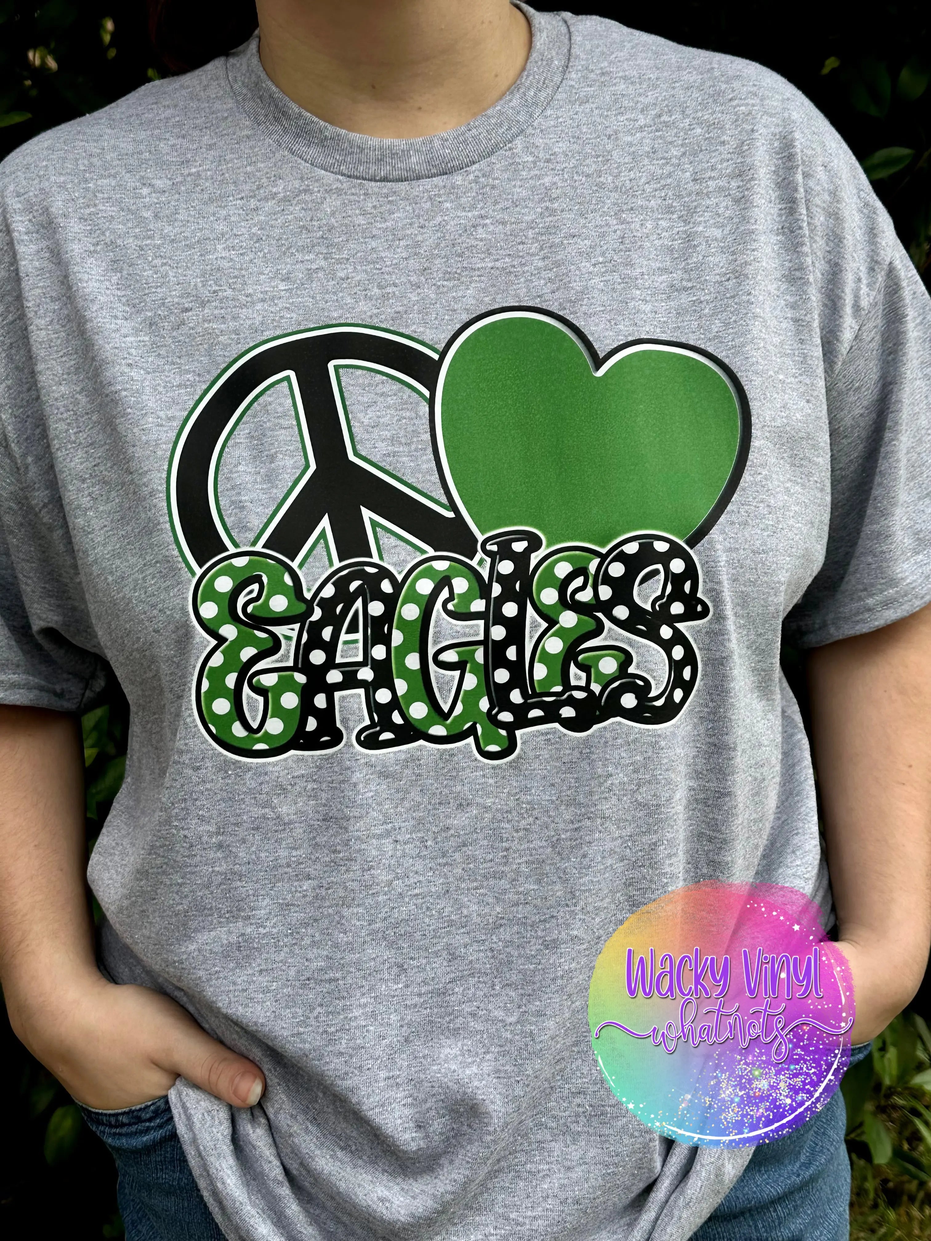 Peace Love Eagles Tee - Wacky Vinyl Whatnots, LLC 3X-Large