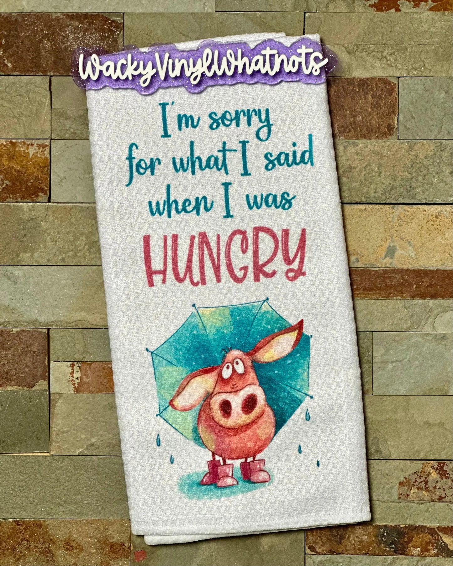 Pig Dish Towels Wacky Vinyl Whatnots, LLC