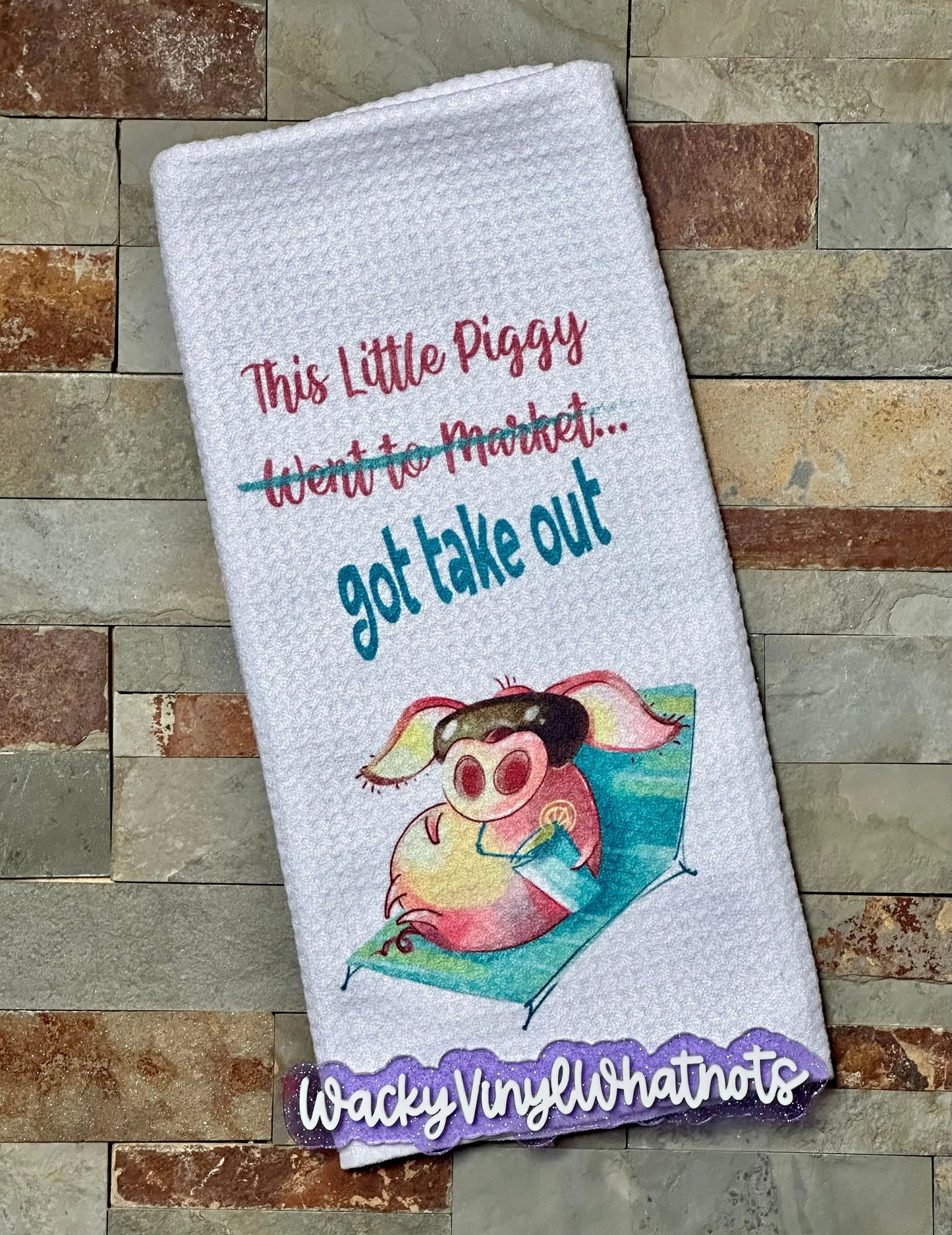 Pig Dish Towels Wacky Vinyl Whatnots, LLC