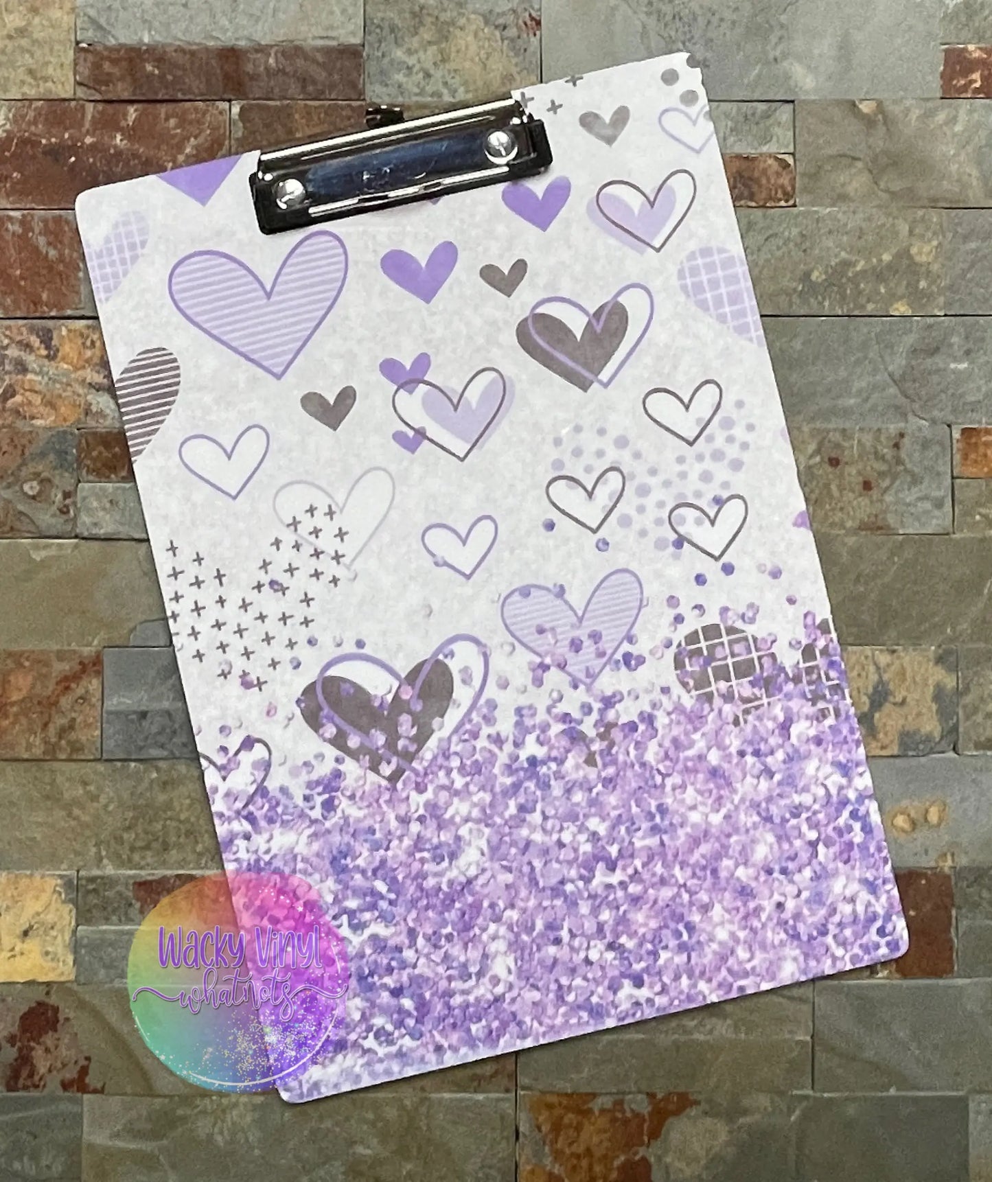 Purple Heart Clipboard Wacky Vinyl Whatnots, LLC