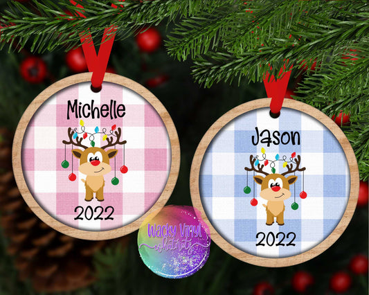 Reindeer with Lights Ornament Wacky Vinyl Whatnots, LLC