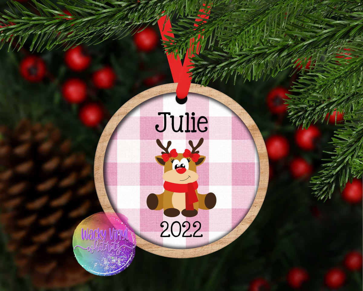 Sitting Reindeer Ornament Wacky Vinyl Whatnots, LLC