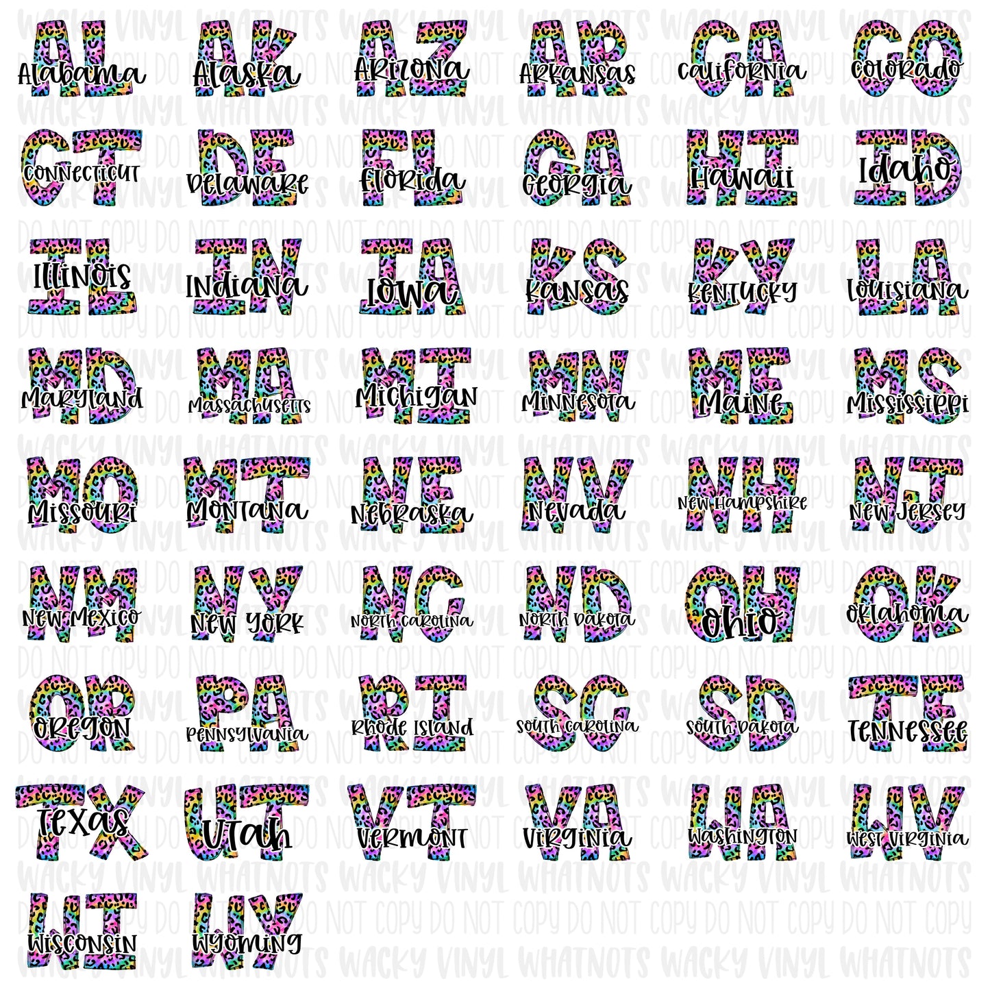 State Leopard Key Chain Wacky Vinyl Whatnots, LLC