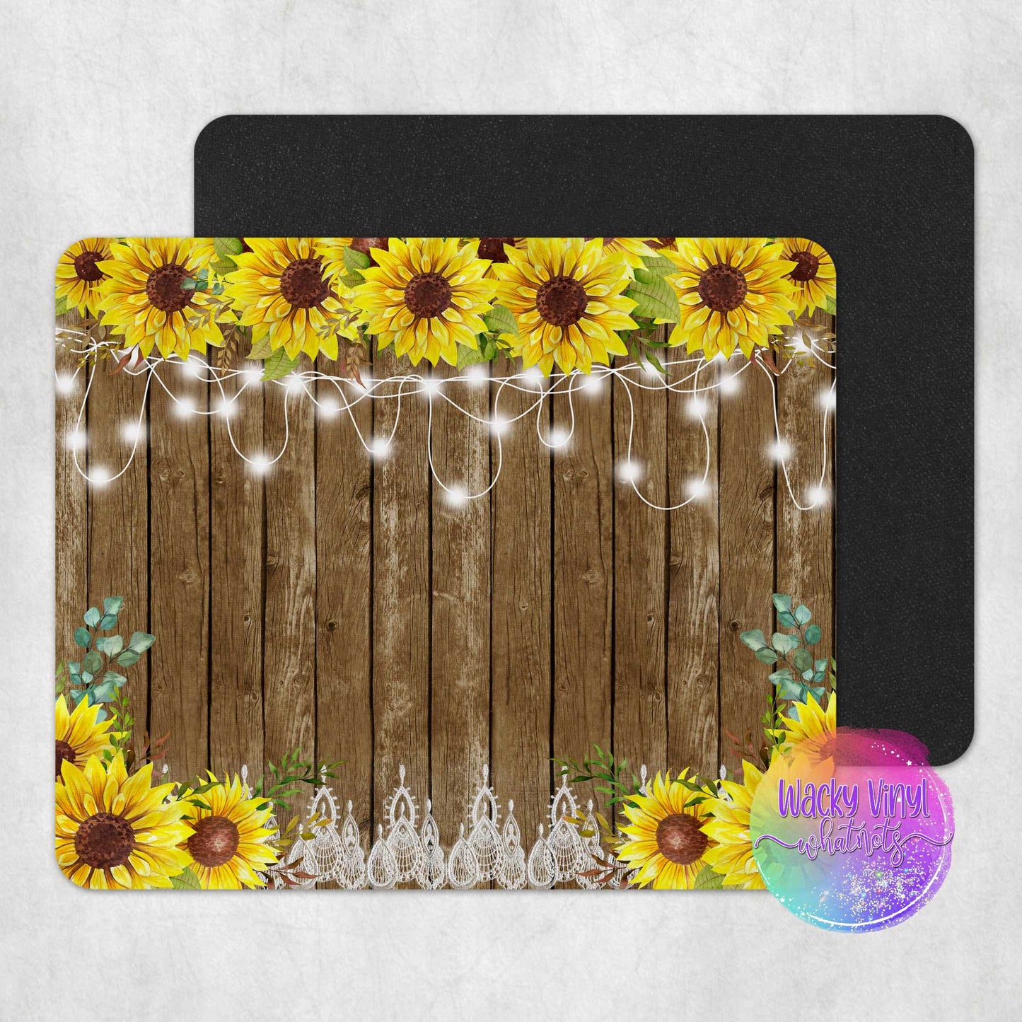 Sunflower Mouse Pad Wacky Vinyl Whatnots, LLC