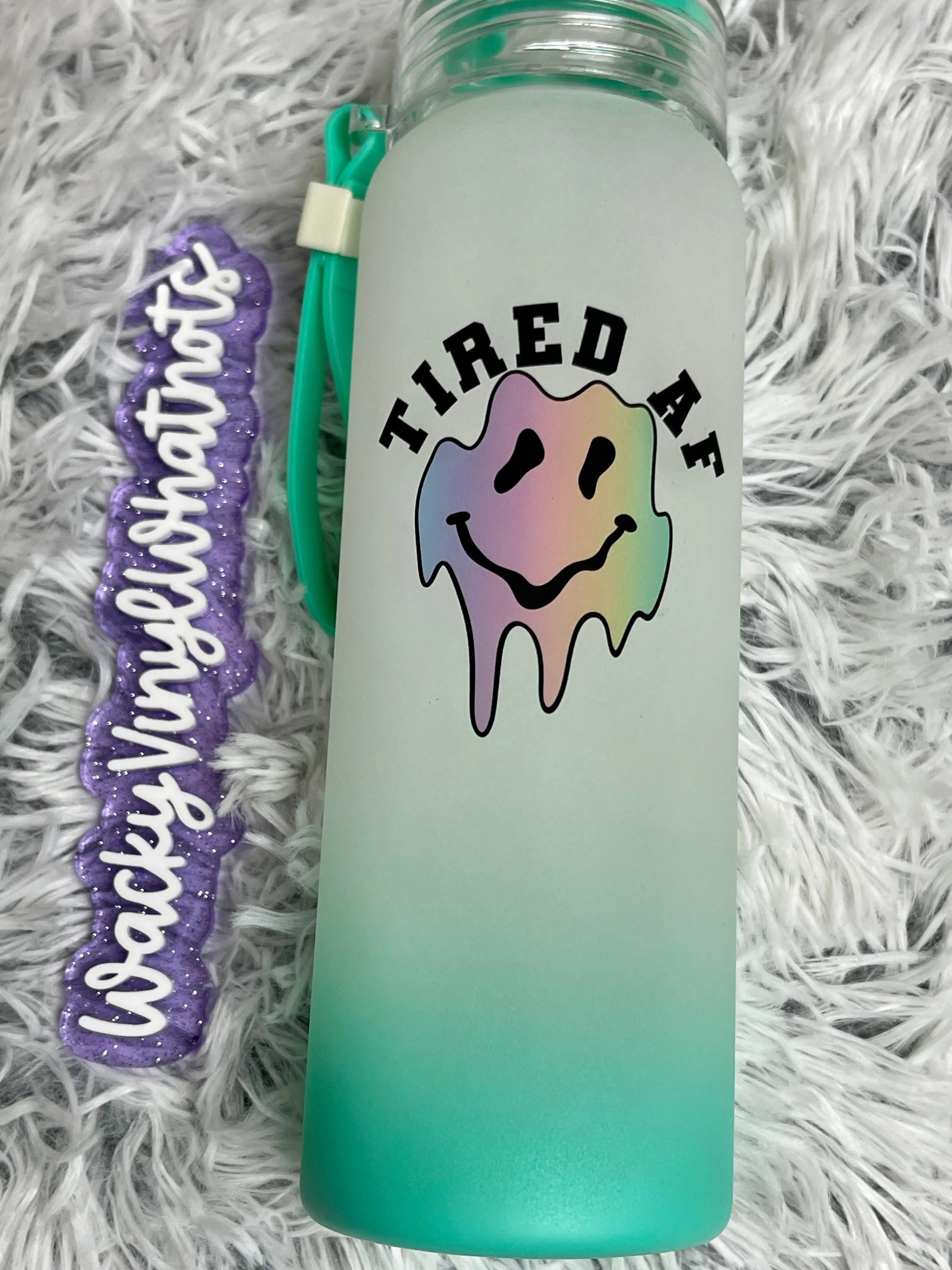 Tired AF Glass Bottle Wacky Vinyl Whatnots, LLC