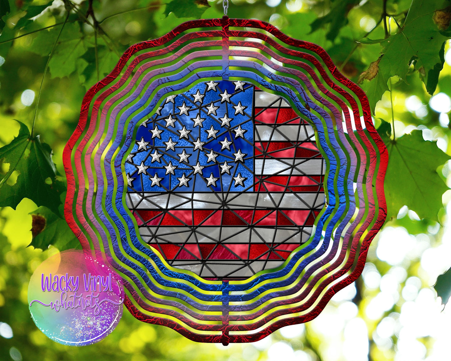US Flag Wind Spinner Wacky Vinyl Whatnots, LLC
