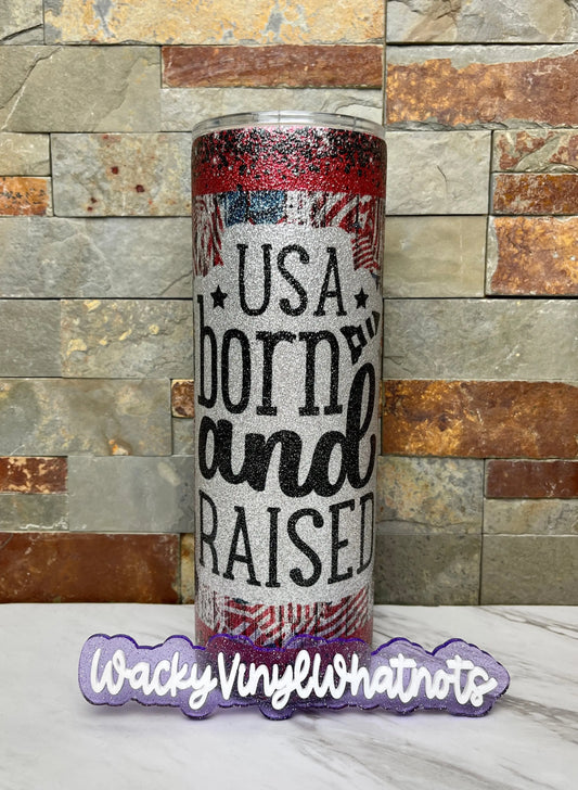 USA Born & Raised Tumbler Wacky Vinyl Whatnots, LLC