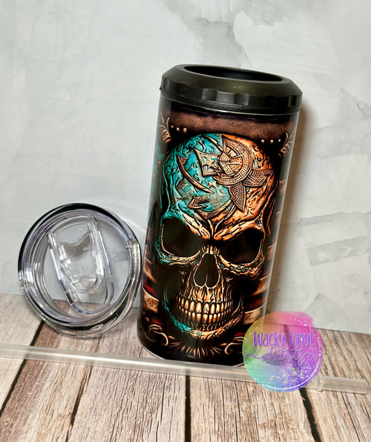 Patriotic Skull 4-in-1 Tumbler Wacky Vinyl Whatnots, LLC