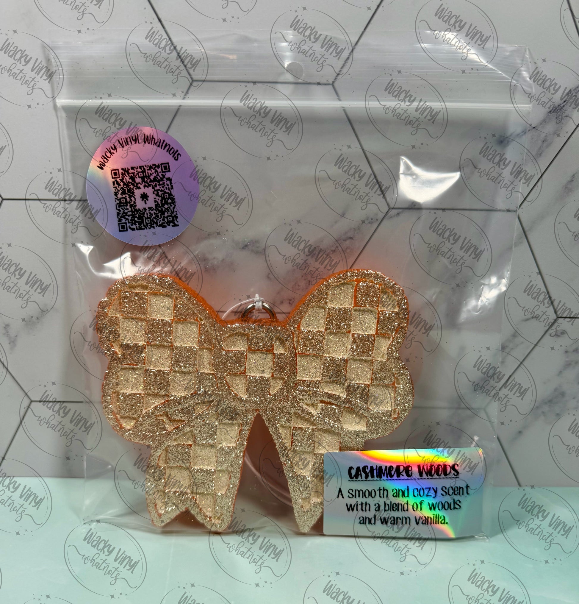 Checkered Bow Freshie Wacky Vinyl Whatnots, LLC