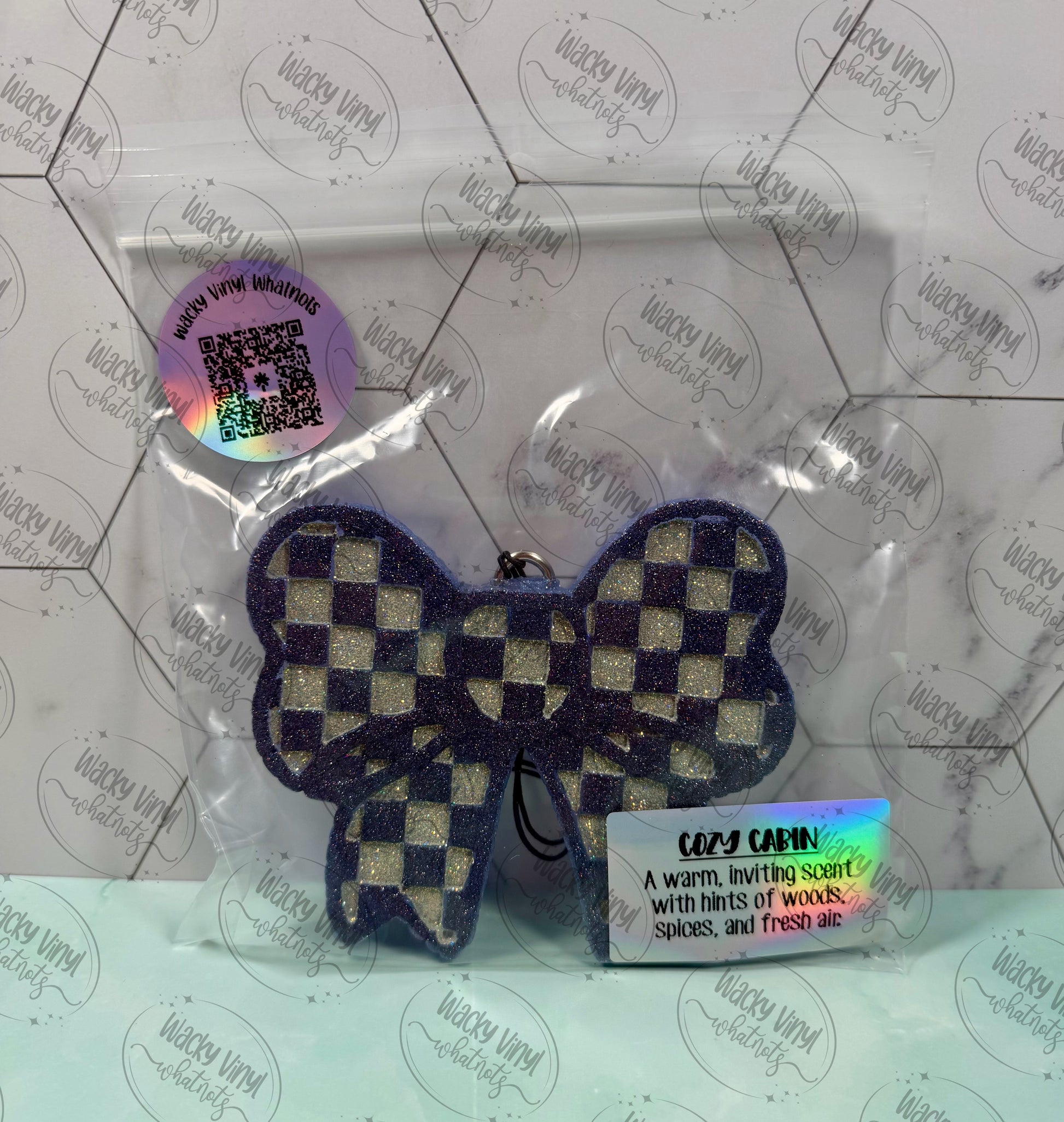 Checkered Bow Freshie Wacky Vinyl Whatnots, LLC