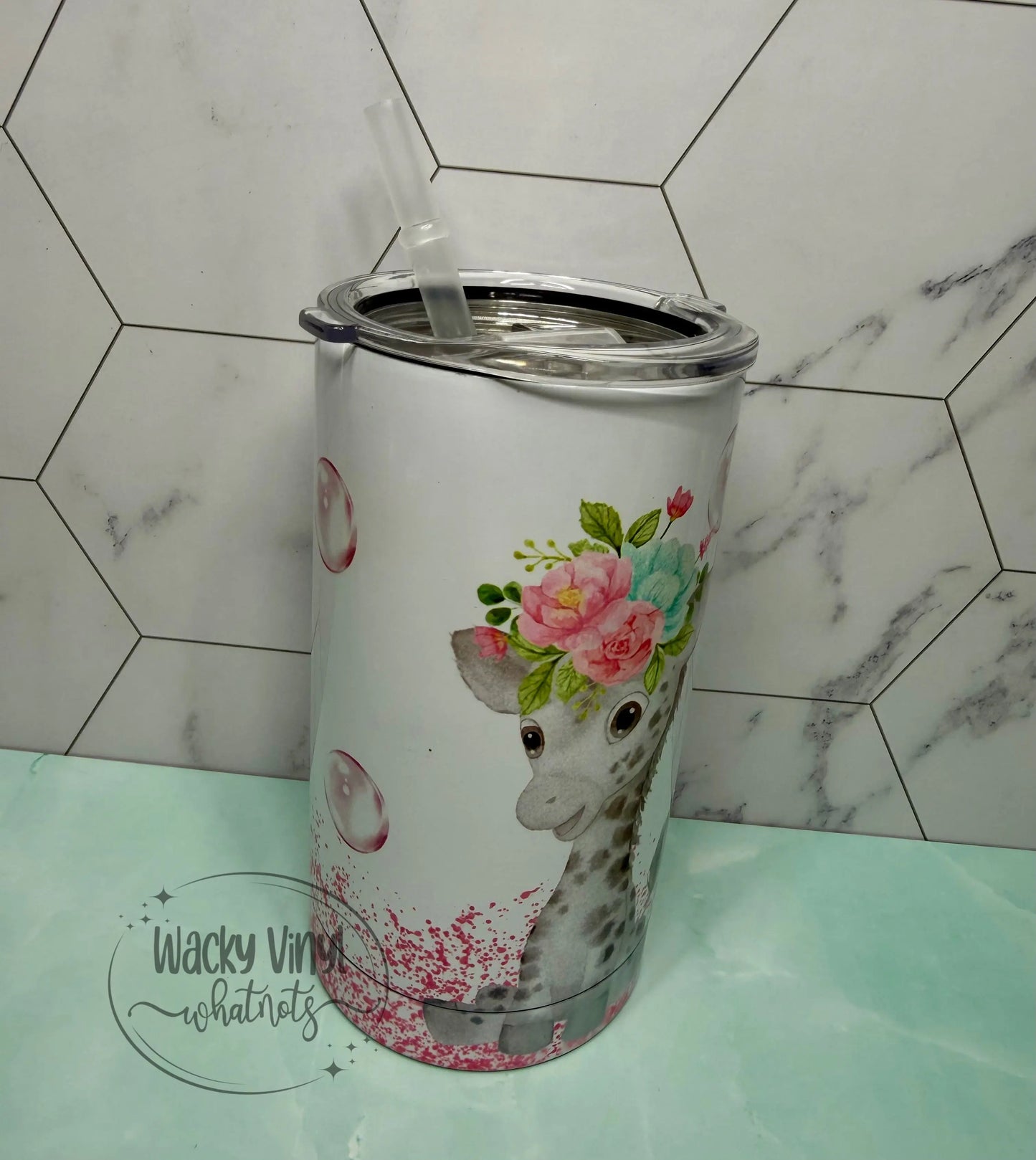 Baby Giraffe Sippy Duo Tumbler Wacky Vinyl Whatnots, LLC