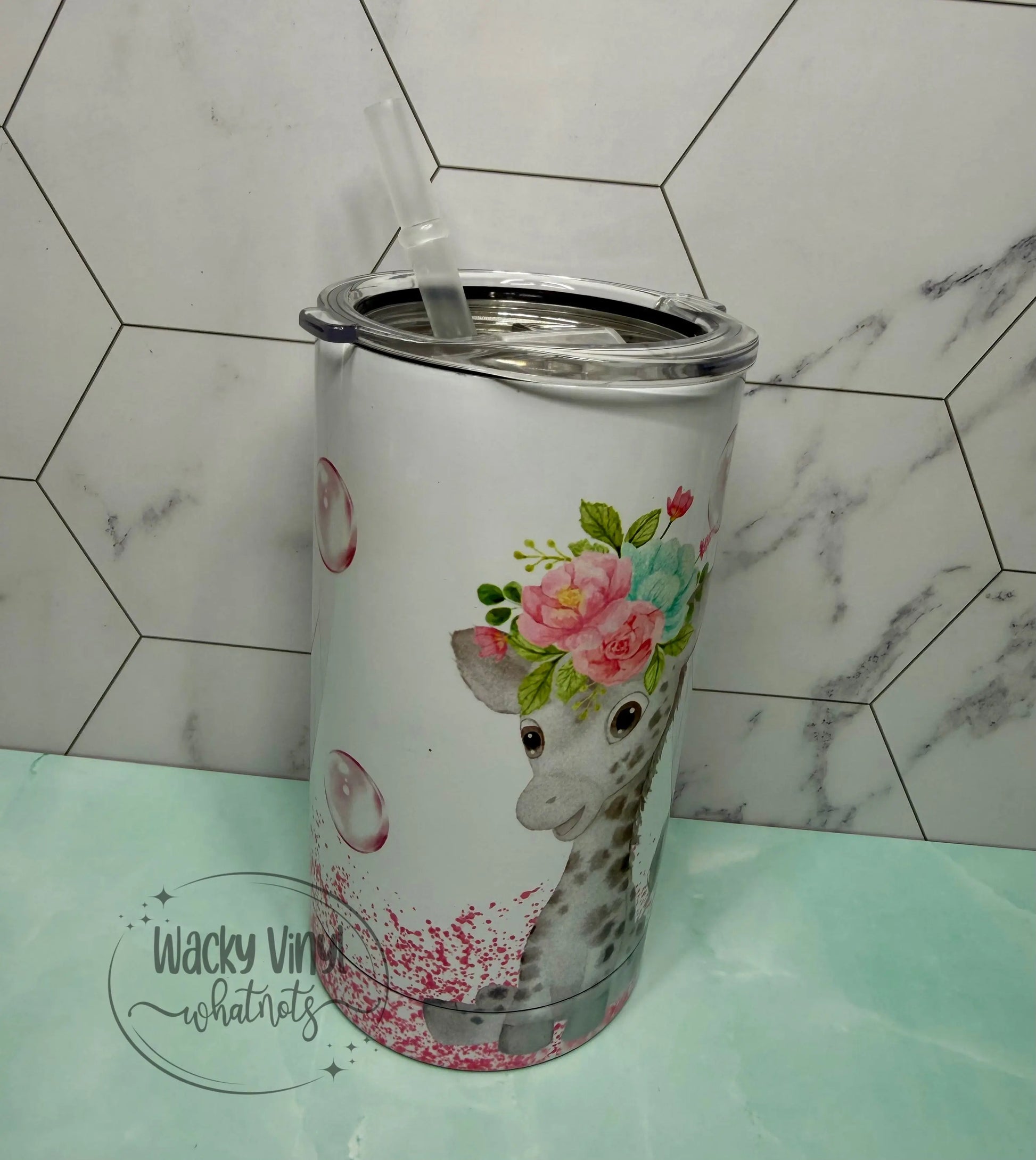 Baby Giraffe Sippy Duo Tumbler Wacky Vinyl Whatnots, LLC