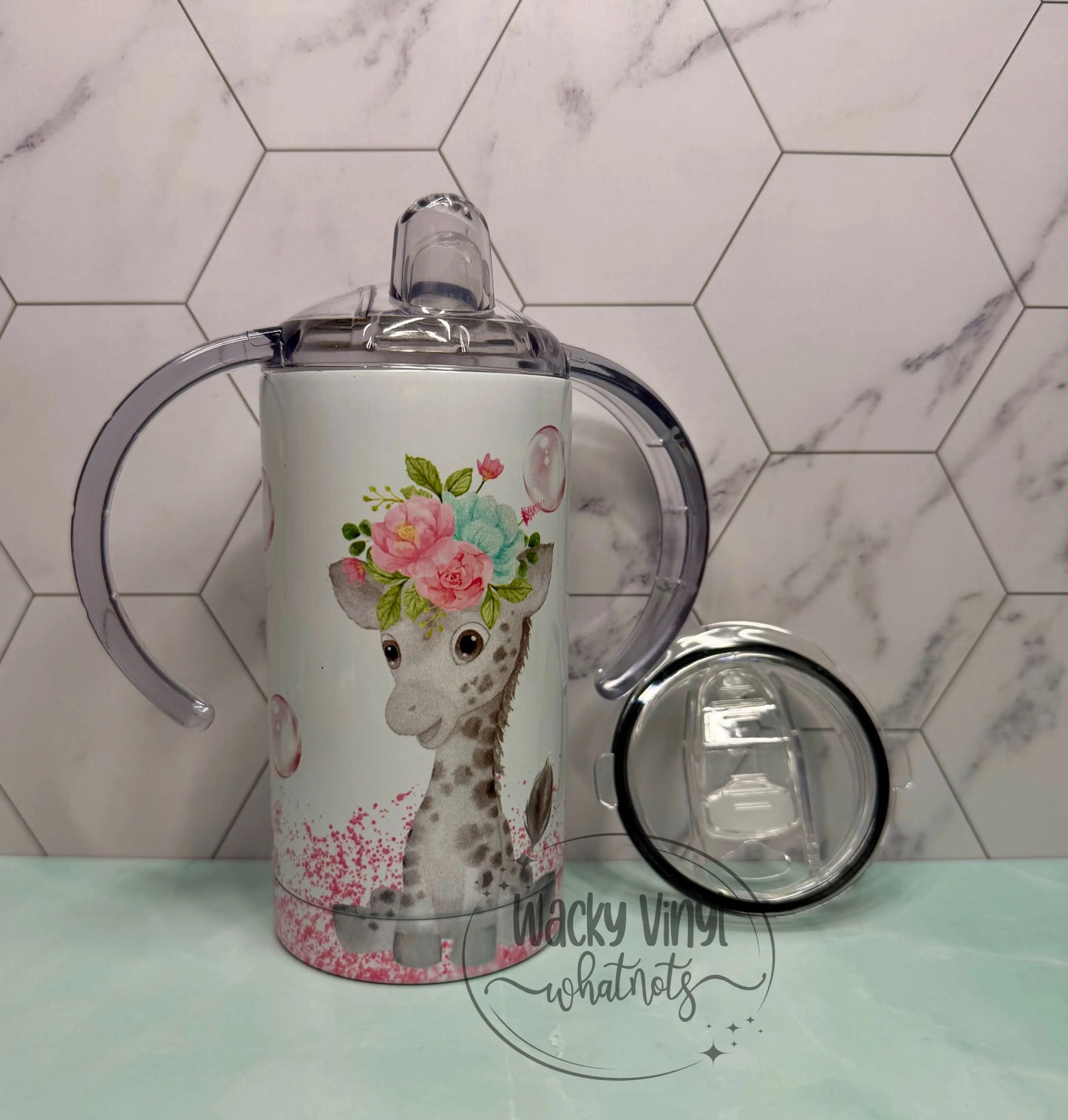 Baby Giraffe Sippy Duo Tumbler Wacky Vinyl Whatnots, LLC
