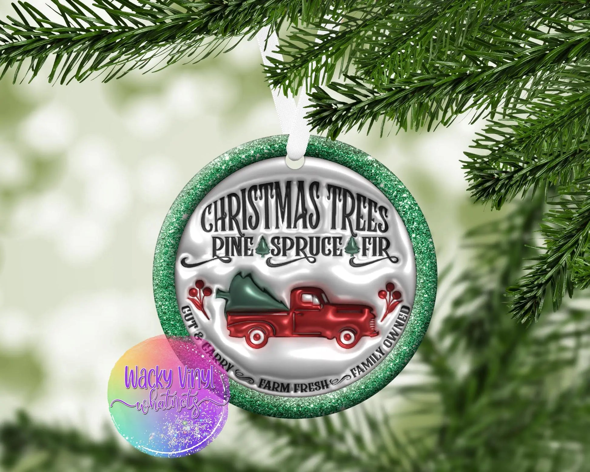 Christmas Trees Ornament Wacky Vinyl Whatnots, LLC