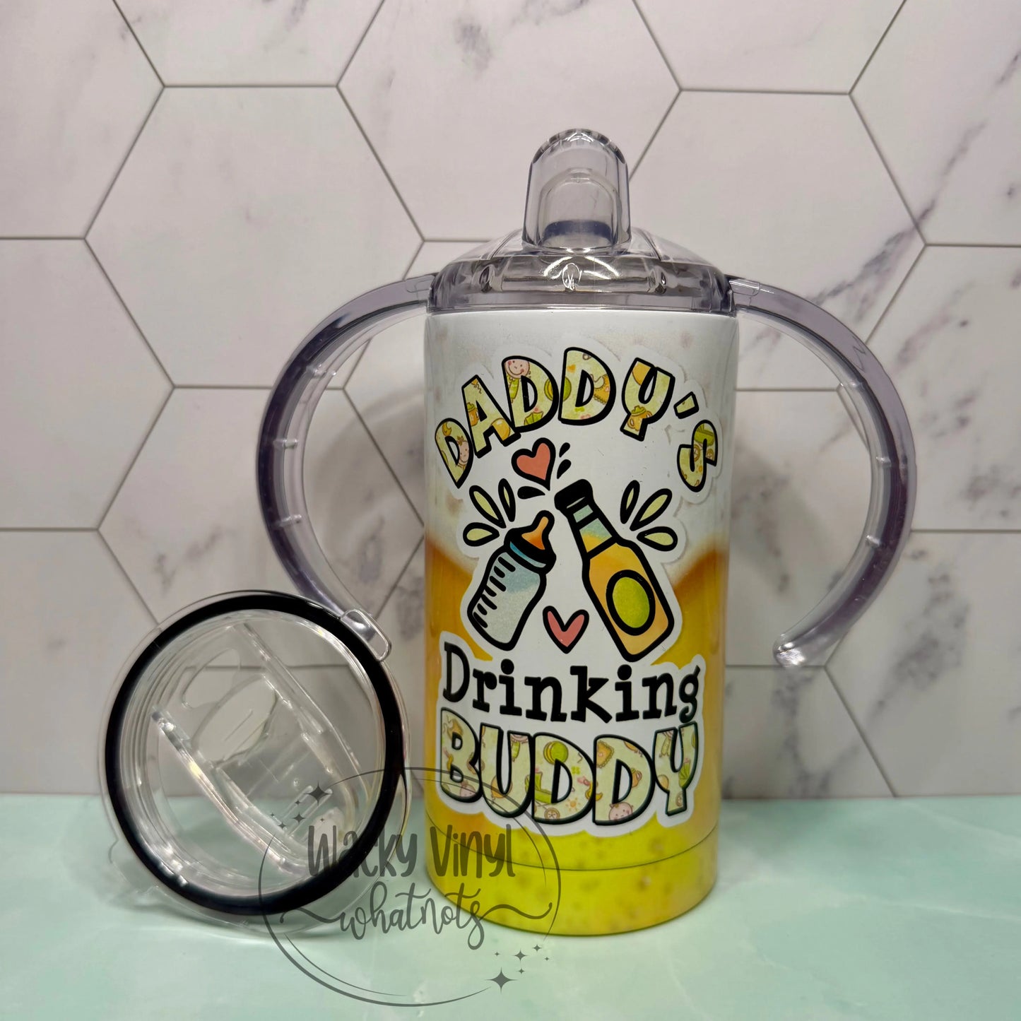 Daddy's Drinking Buddy Sippy Duo Tumbler Wacky Vinyl Whatnots, LLC