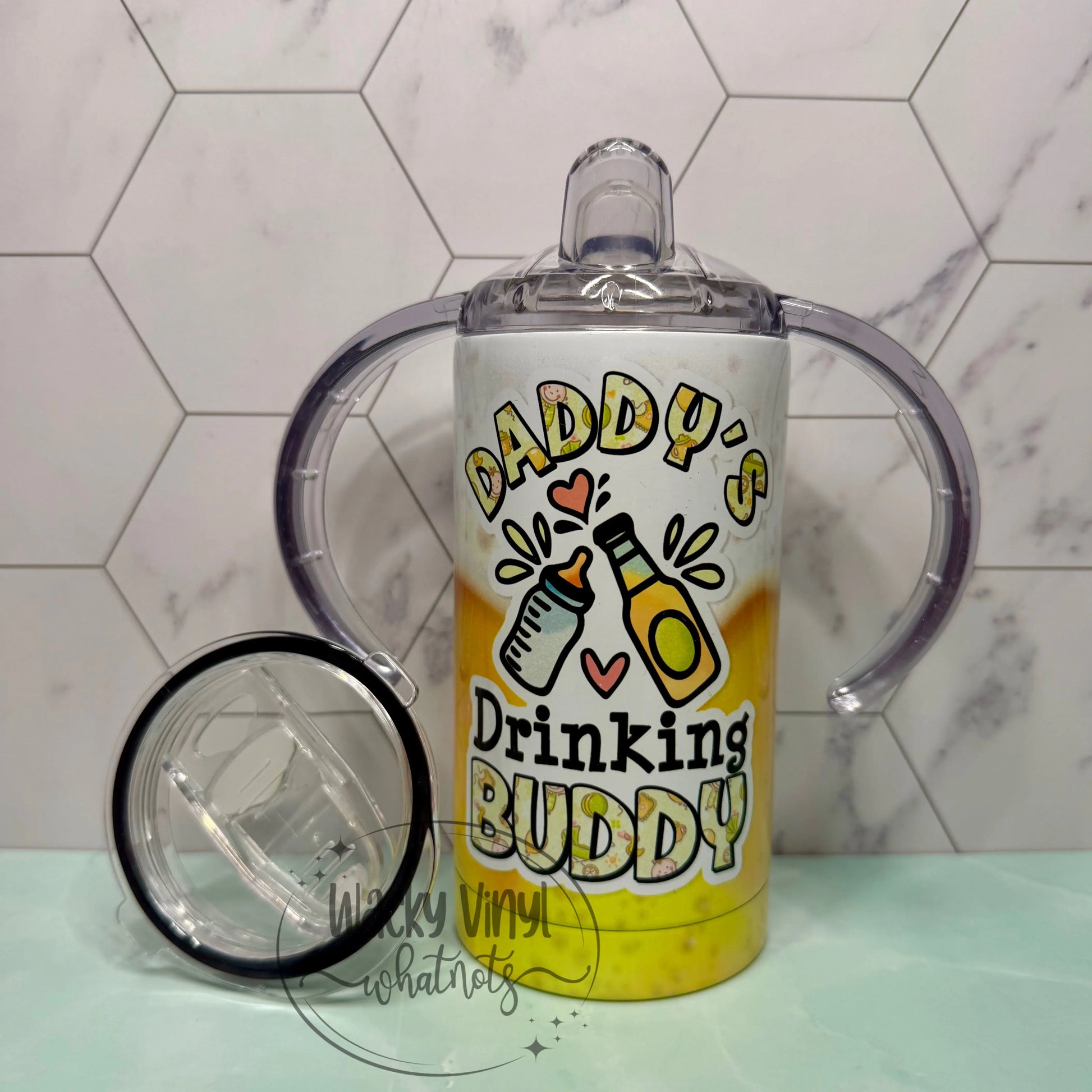 Daddy's Drinking Buddy Sippy Duo Tumbler Wacky Vinyl Whatnots, LLC
