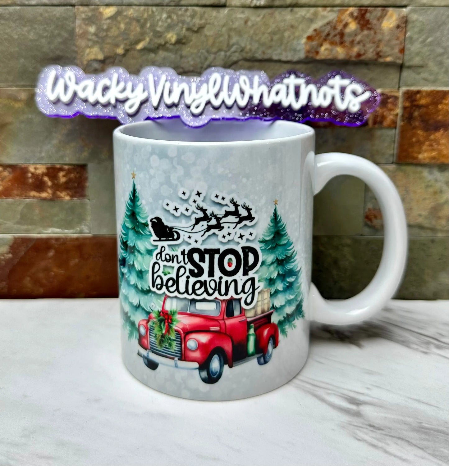 Don't Stop Believing 11 oz Mug Wacky Vinyl Whatnots, LLC