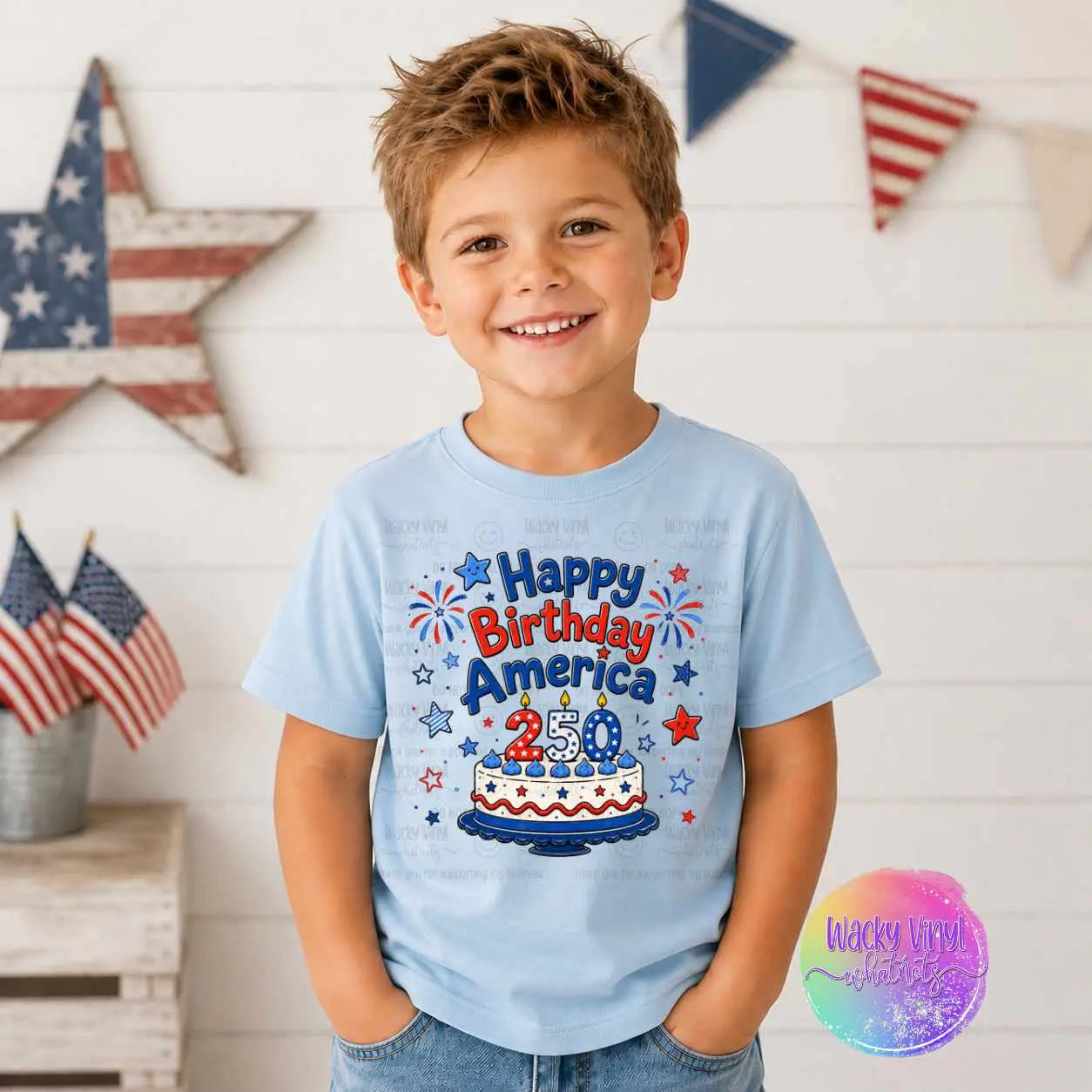 Happy Birthday America Tee Wacky Vinyl Whatnots, LLC