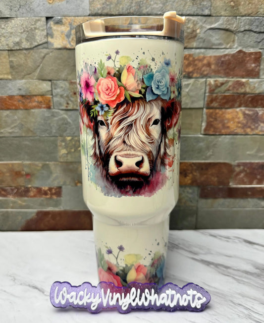 Highland Cow Tumbler Wacky Vinyl Whatnots, LLC