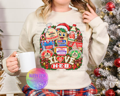 I Love HEB Tee or Crewneck Wacky Vinyl Whatnots, LLC