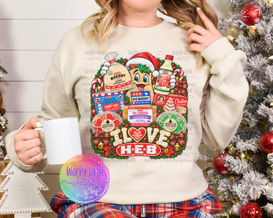 I Love HEB Tee or Crewneck Wacky Vinyl Whatnots, LLC
