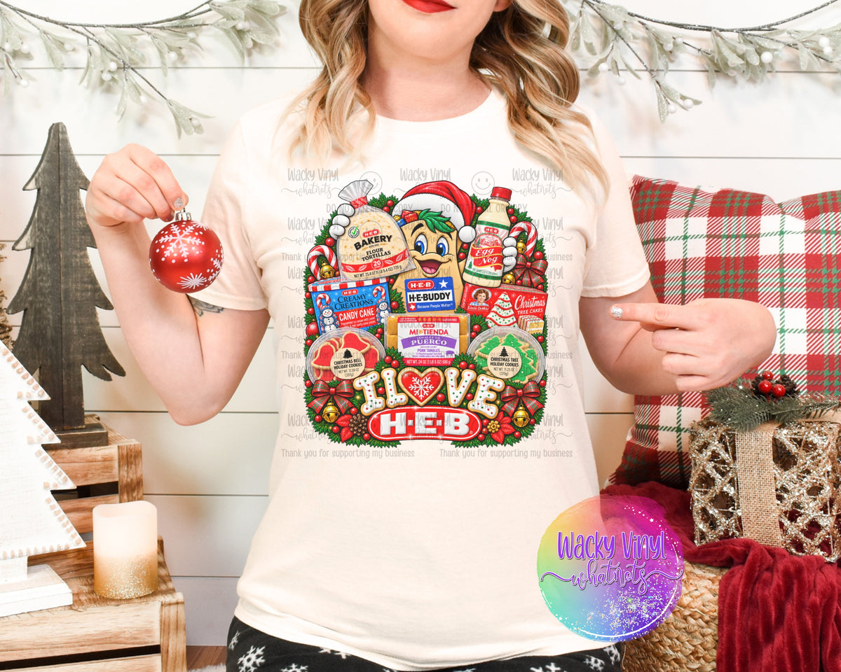 I Love HEB Tee or Crewneck Wacky Vinyl Whatnots, LLC